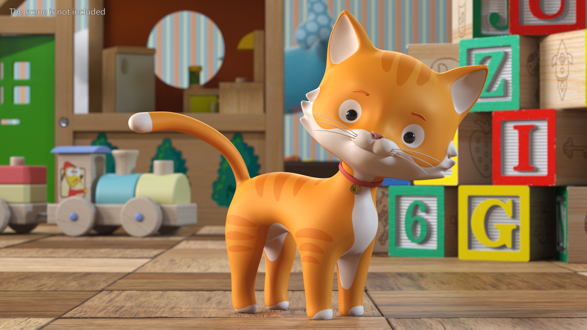 3D Funny and Cute Cartoon Cat Rigged model