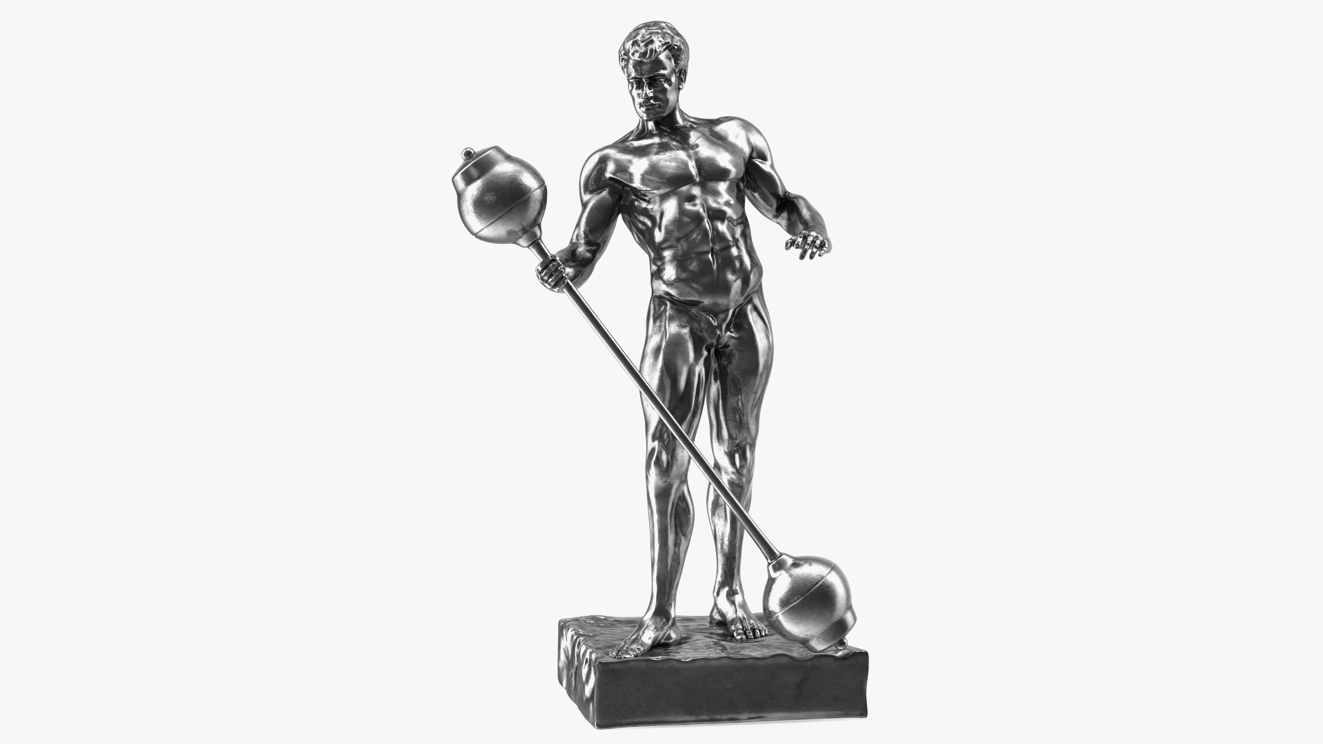 3D Bodybuilding Winner Silver Statue model