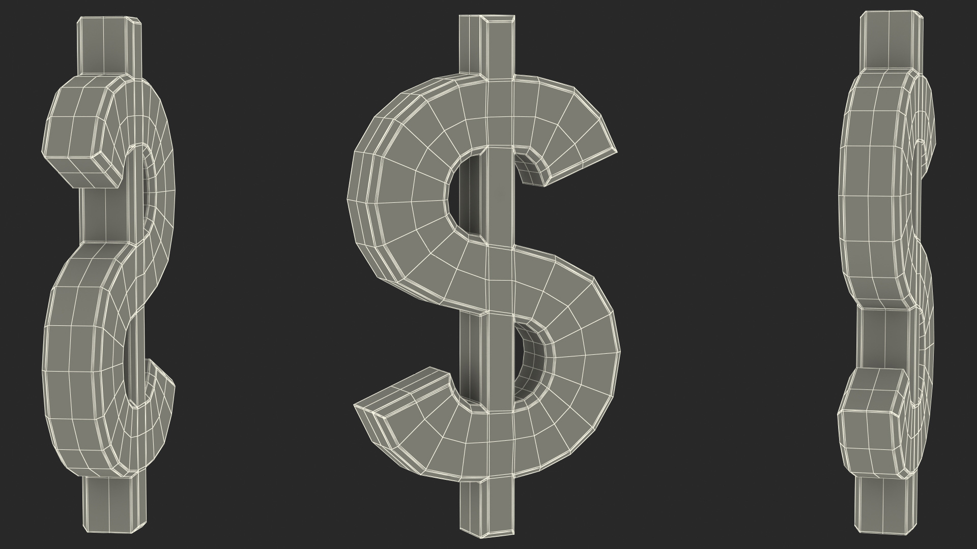 3D US Dollar Currency Symbol Plastic model