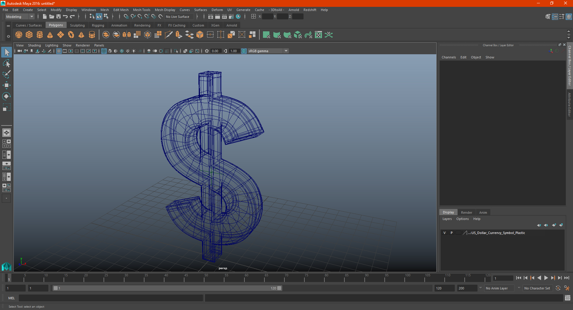 3D US Dollar Currency Symbol Plastic model