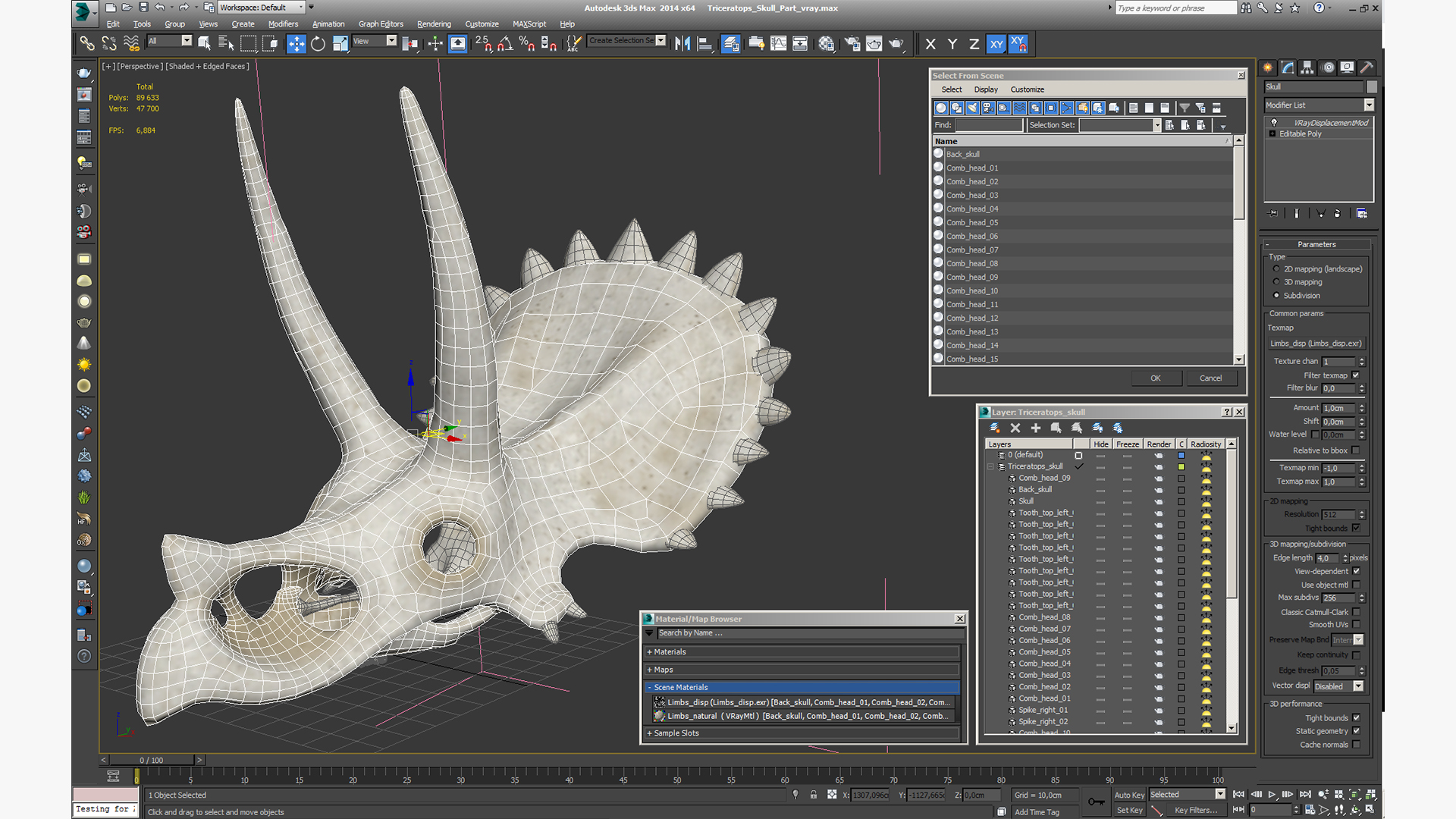 Triceratops Skull Part 3D