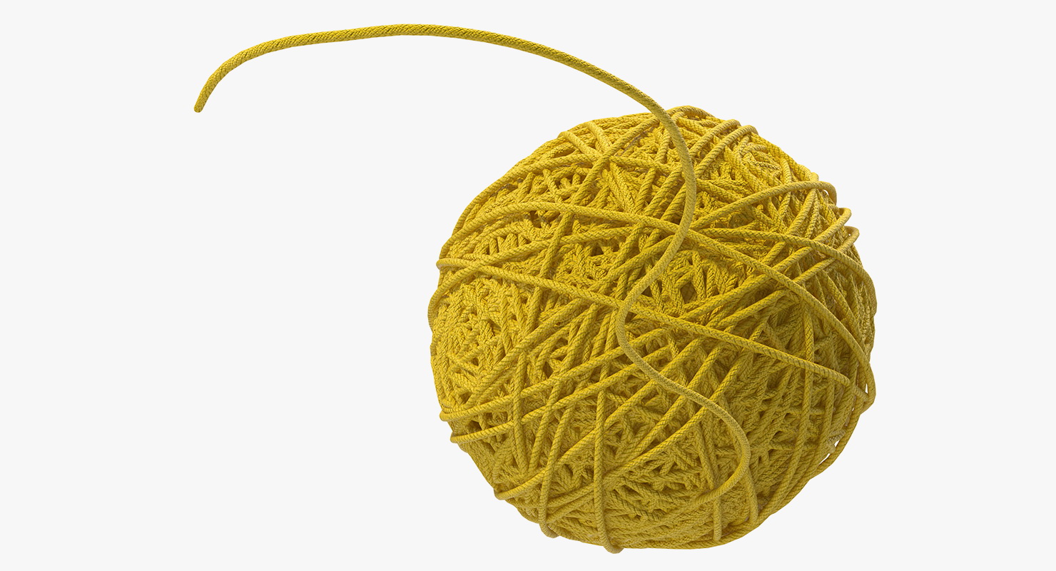 3D Yellow Thread Ball model