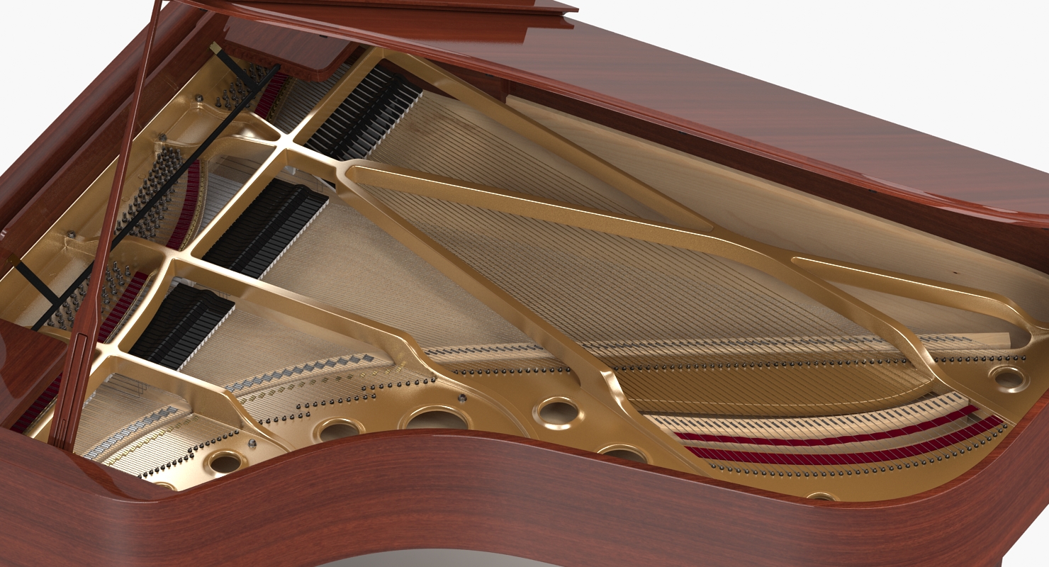 Grand Piano with Bench 3D