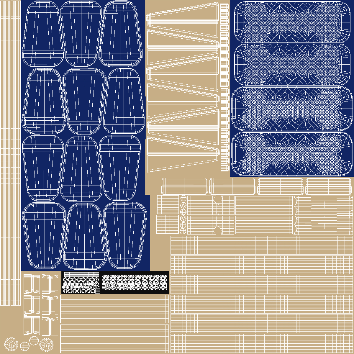 Pal Bench for Dog Park Blue 3D