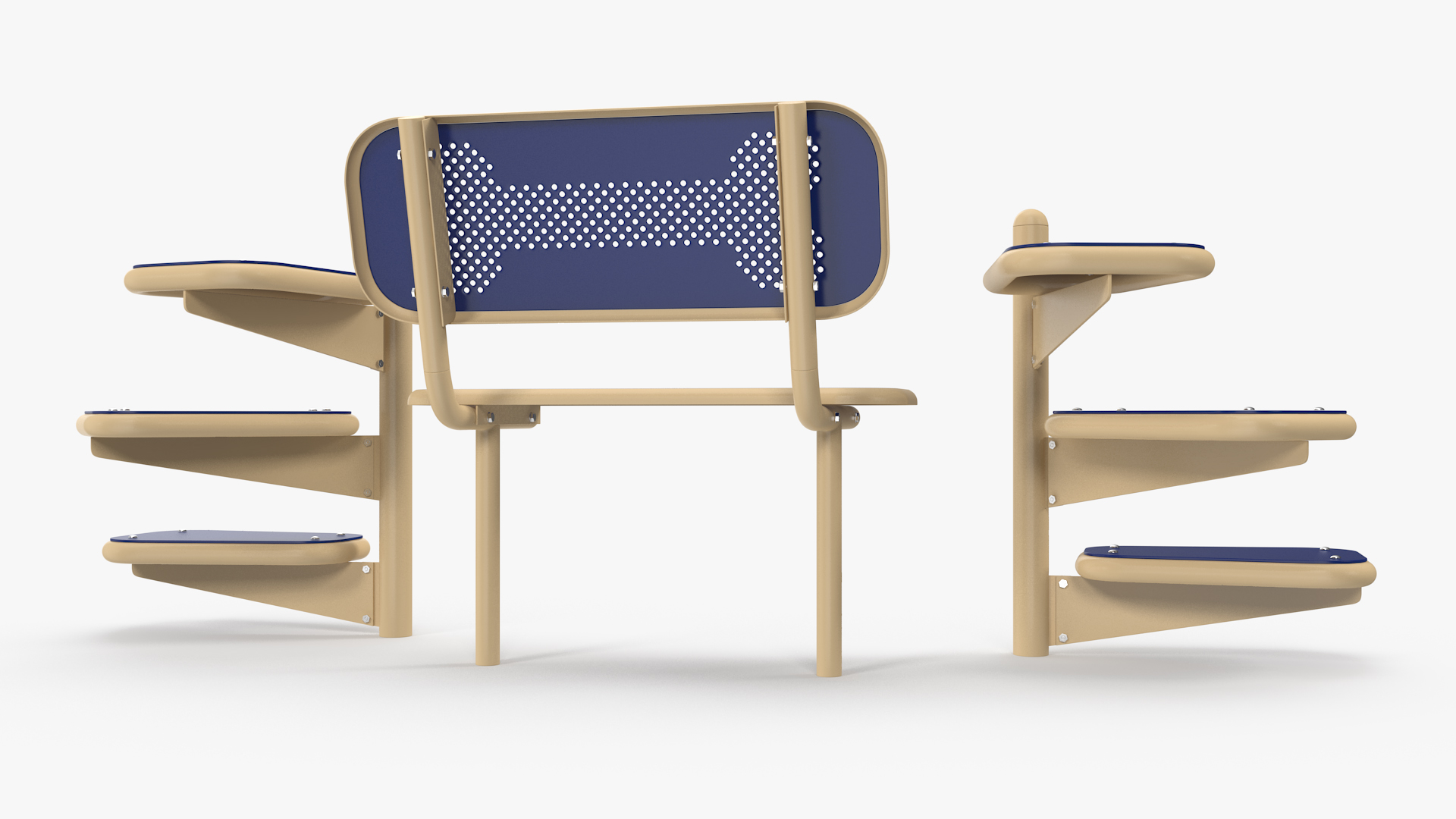 Pal Bench for Dog Park Blue 3D