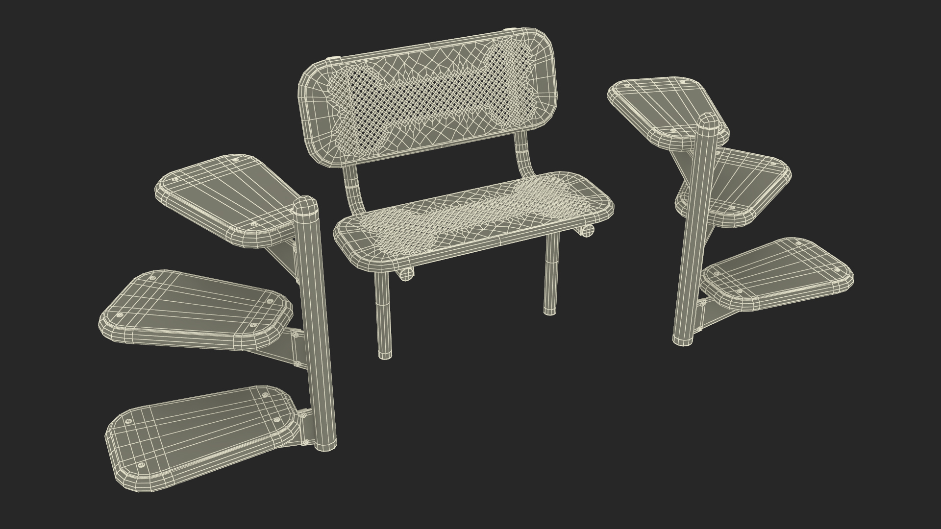 Pal Bench for Dog Park Blue 3D