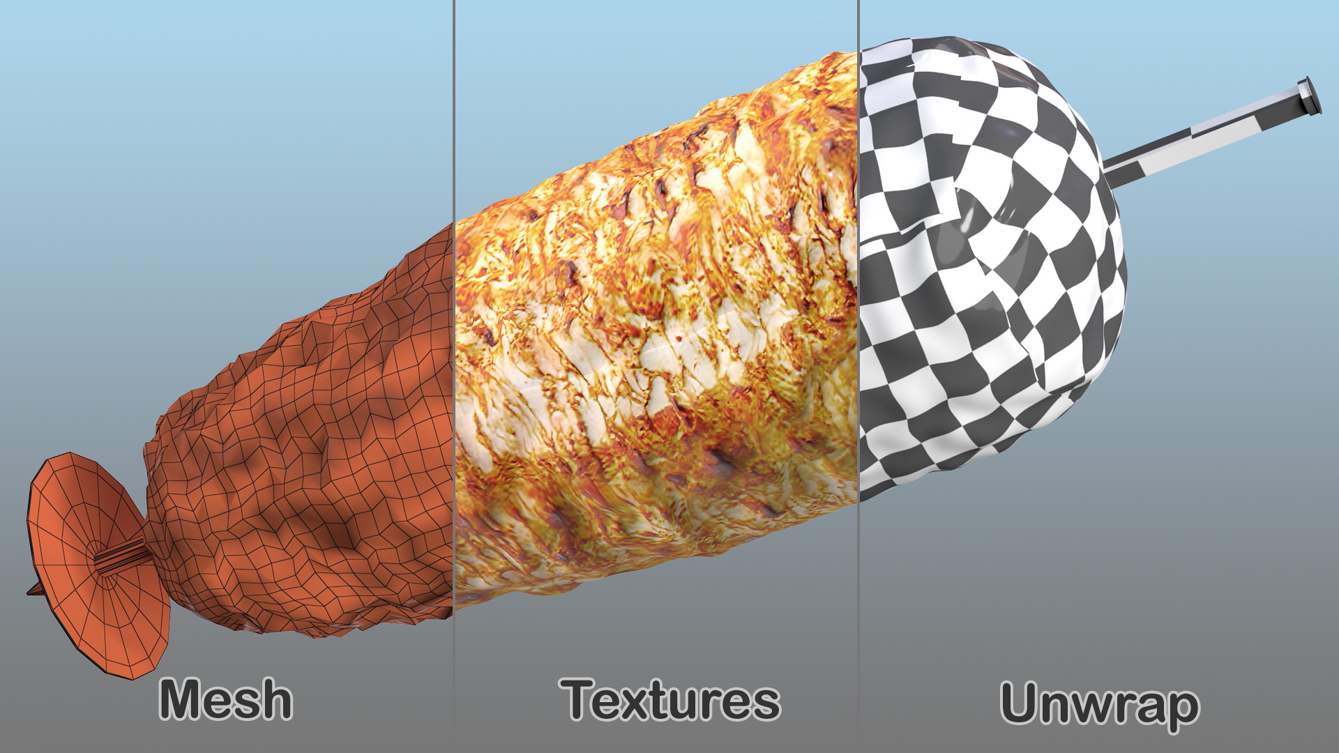 3D Vertical Turkish Doner Kebab model