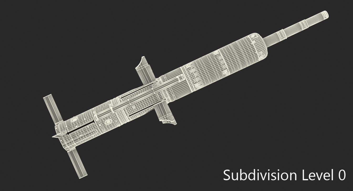 3D BGM 71D TOW Missile Rigged