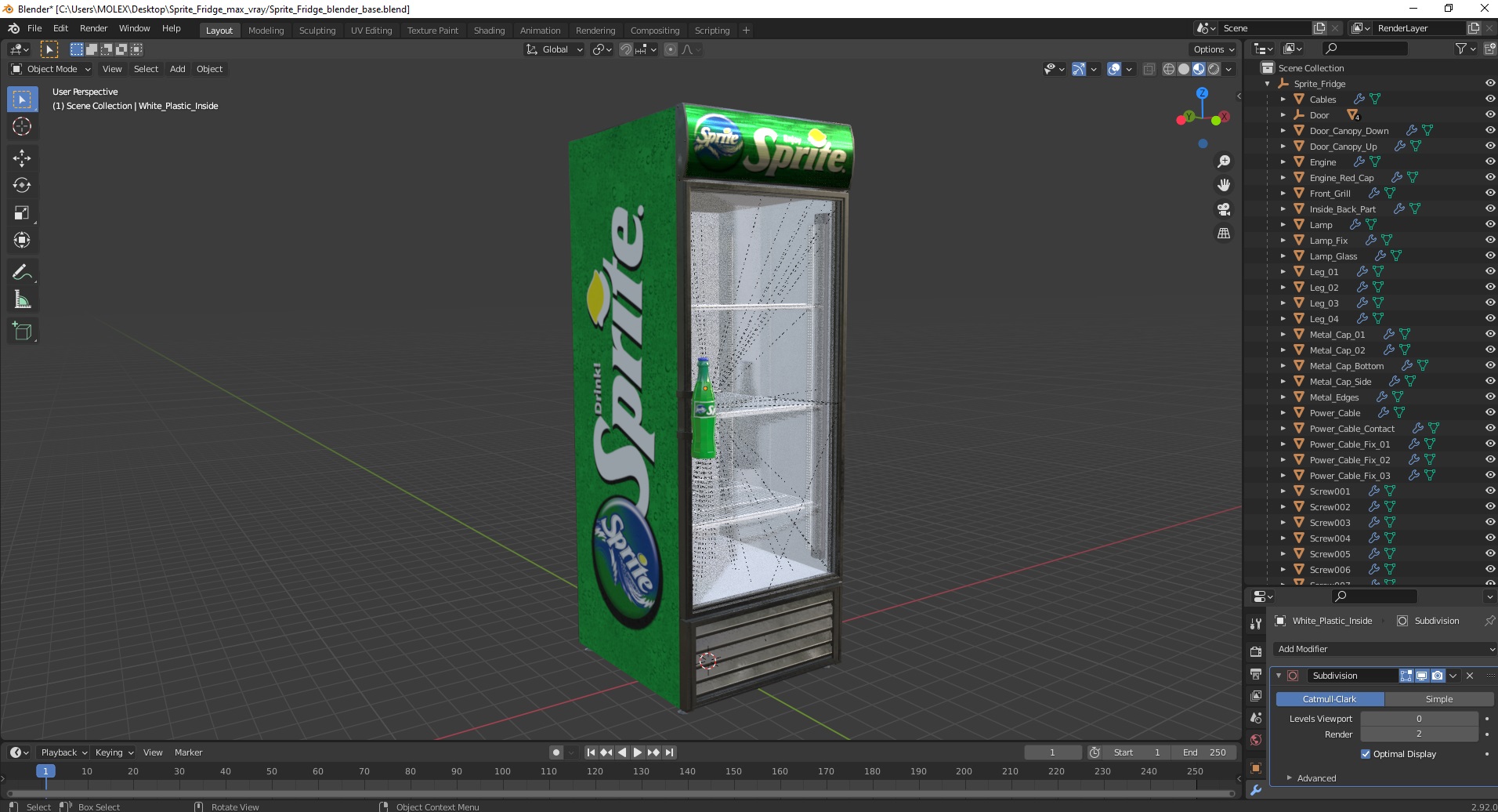 3D Sprite Fridge model