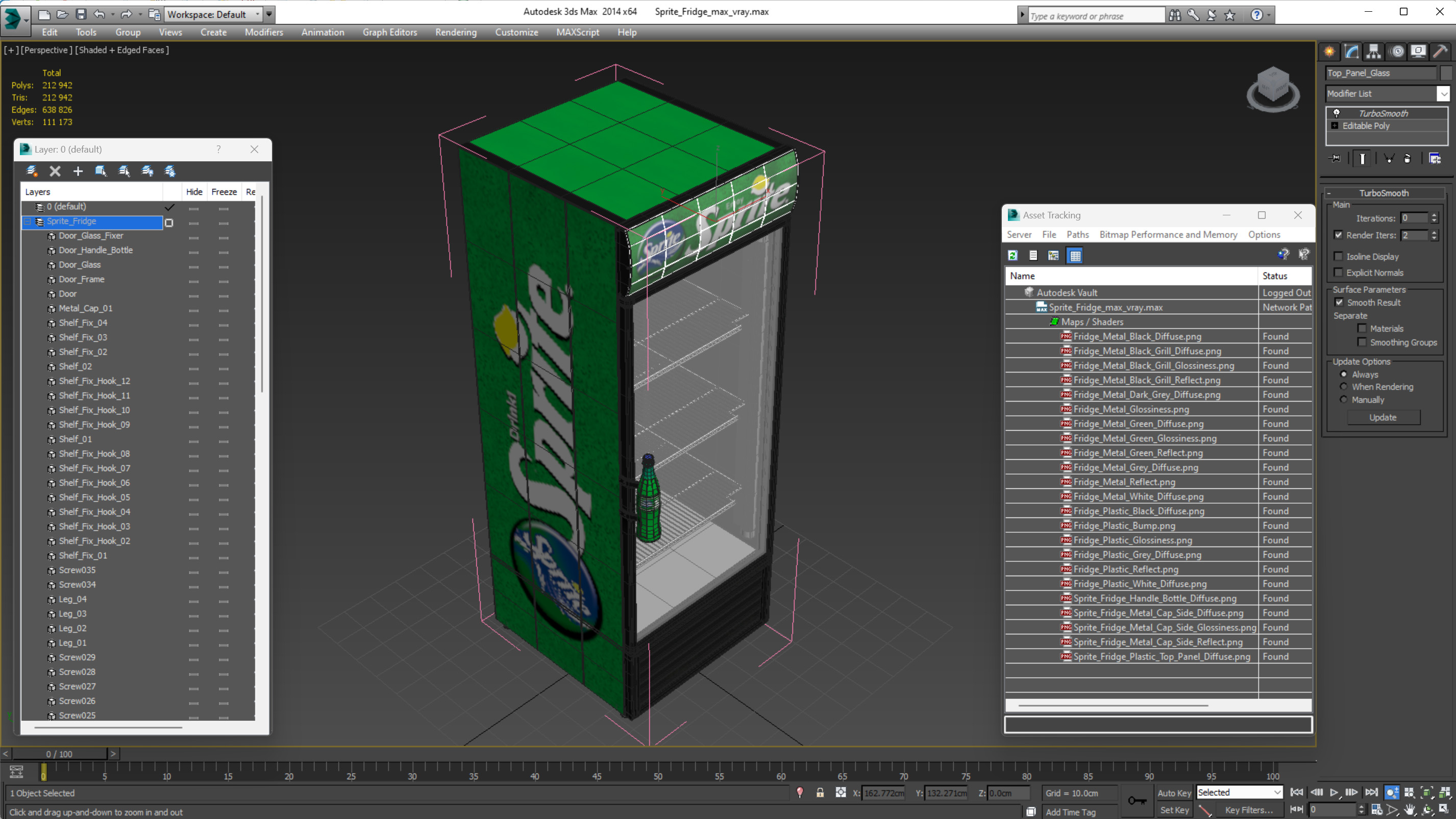 3D Sprite Fridge model