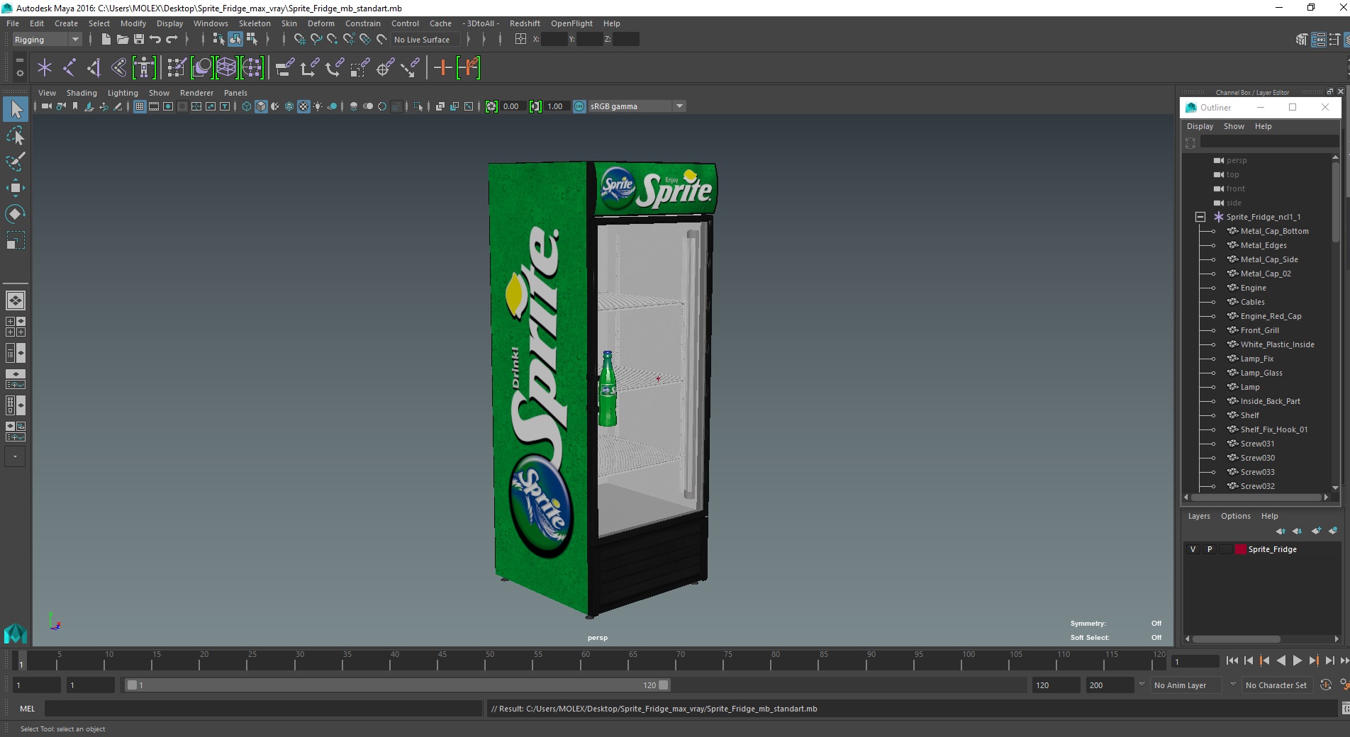 3D Sprite Fridge model