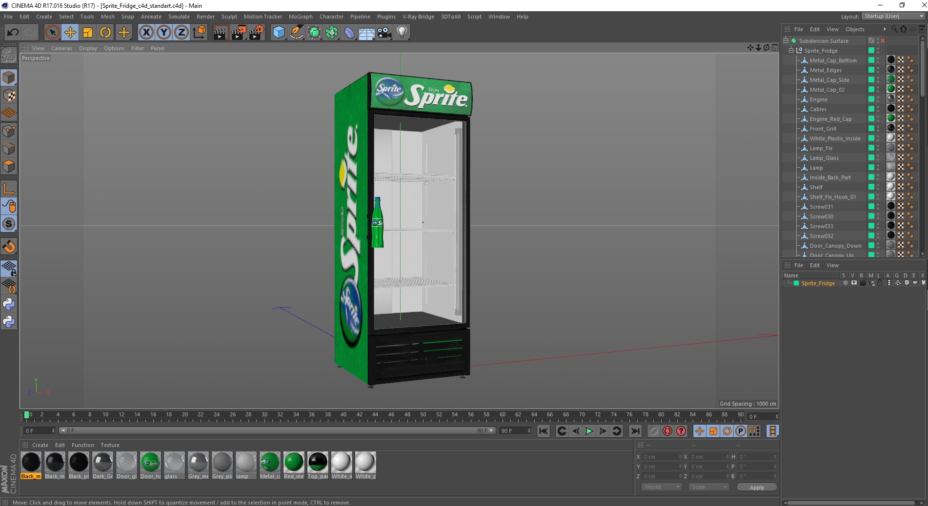 3D Sprite Fridge model