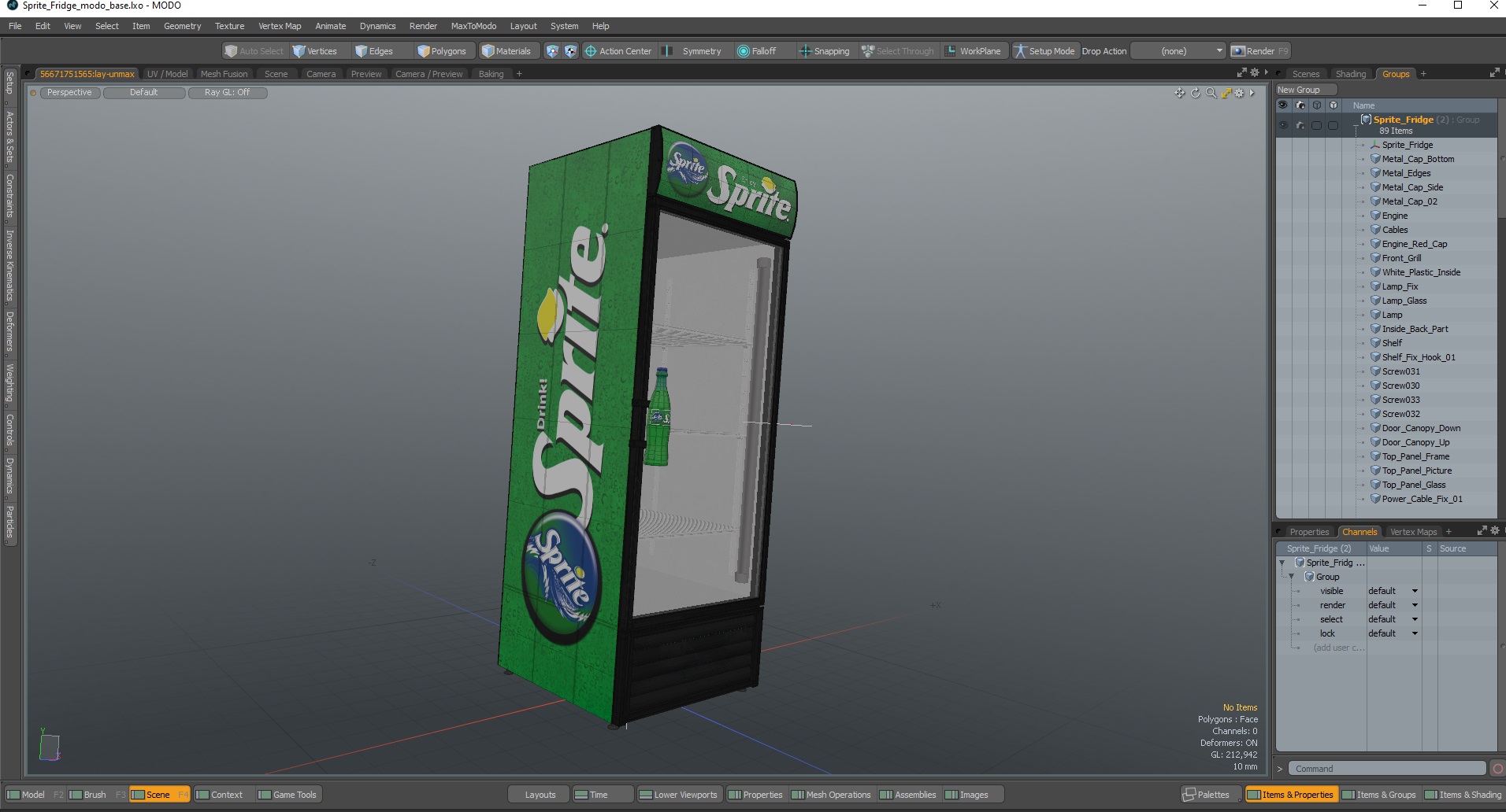 3D Sprite Fridge model