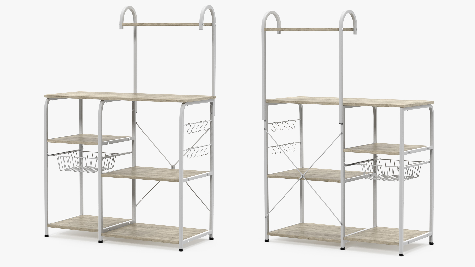 Multipurpose Kitchen Bakers Rack Light Beige 3D model