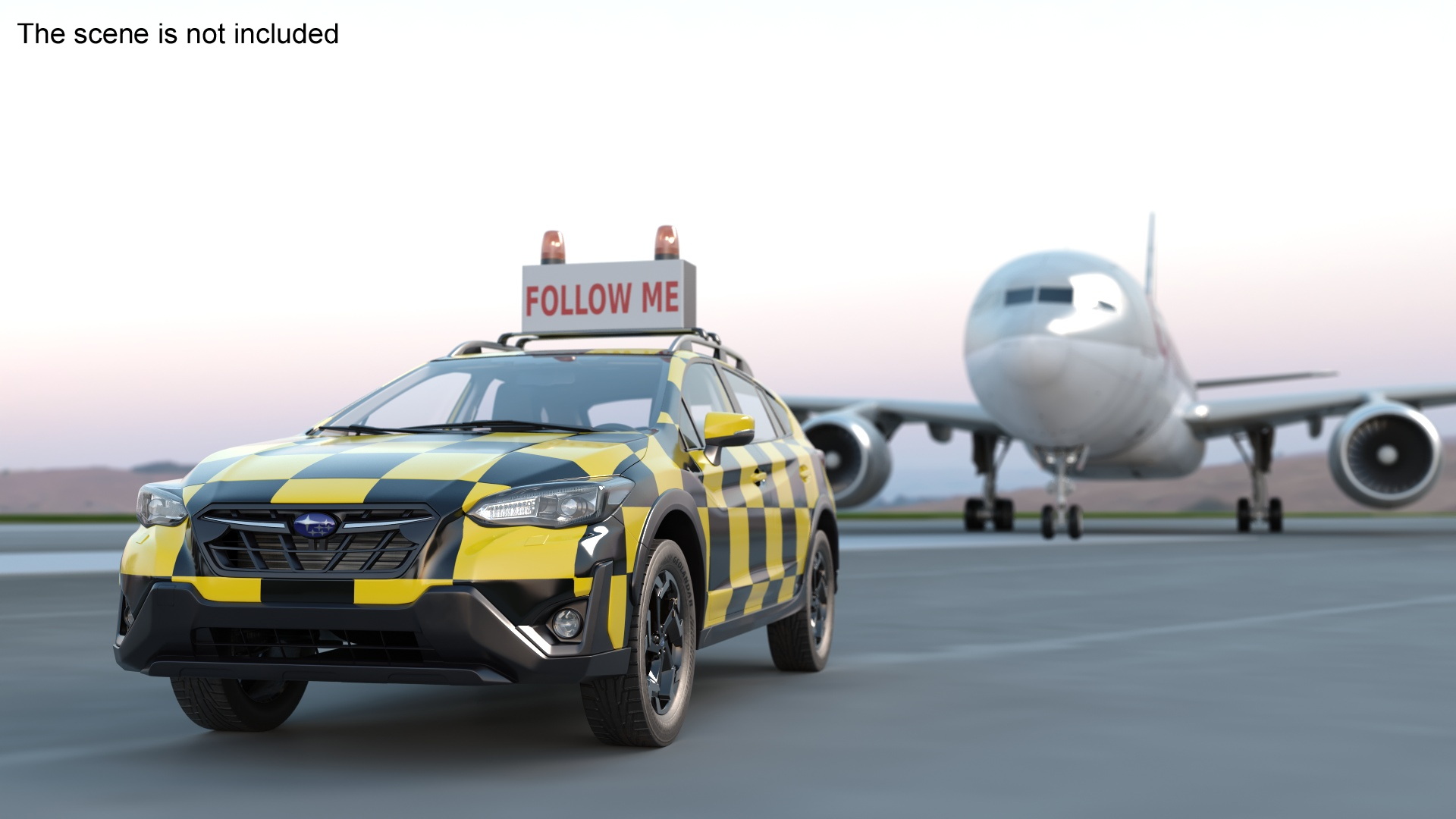 3D model Subaru XV Airport Follow Me Vehicle