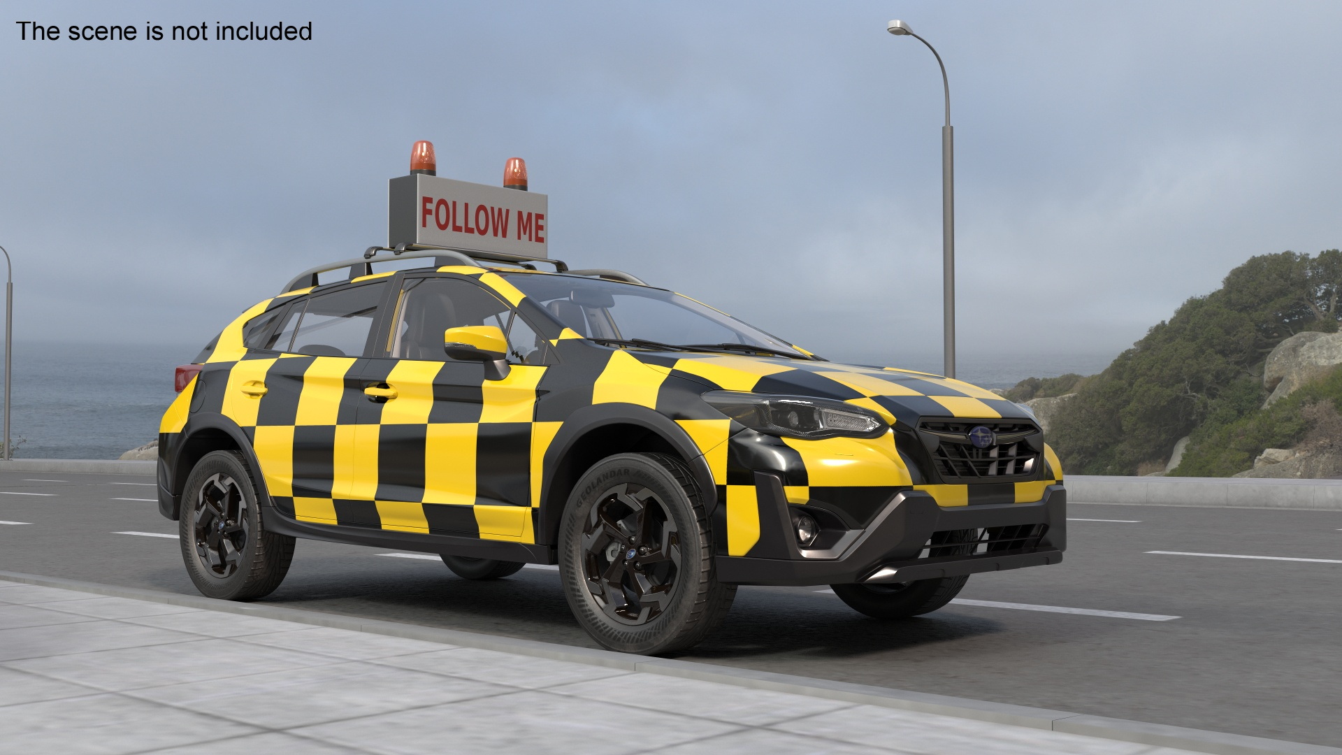 3D model Subaru XV Airport Follow Me Vehicle