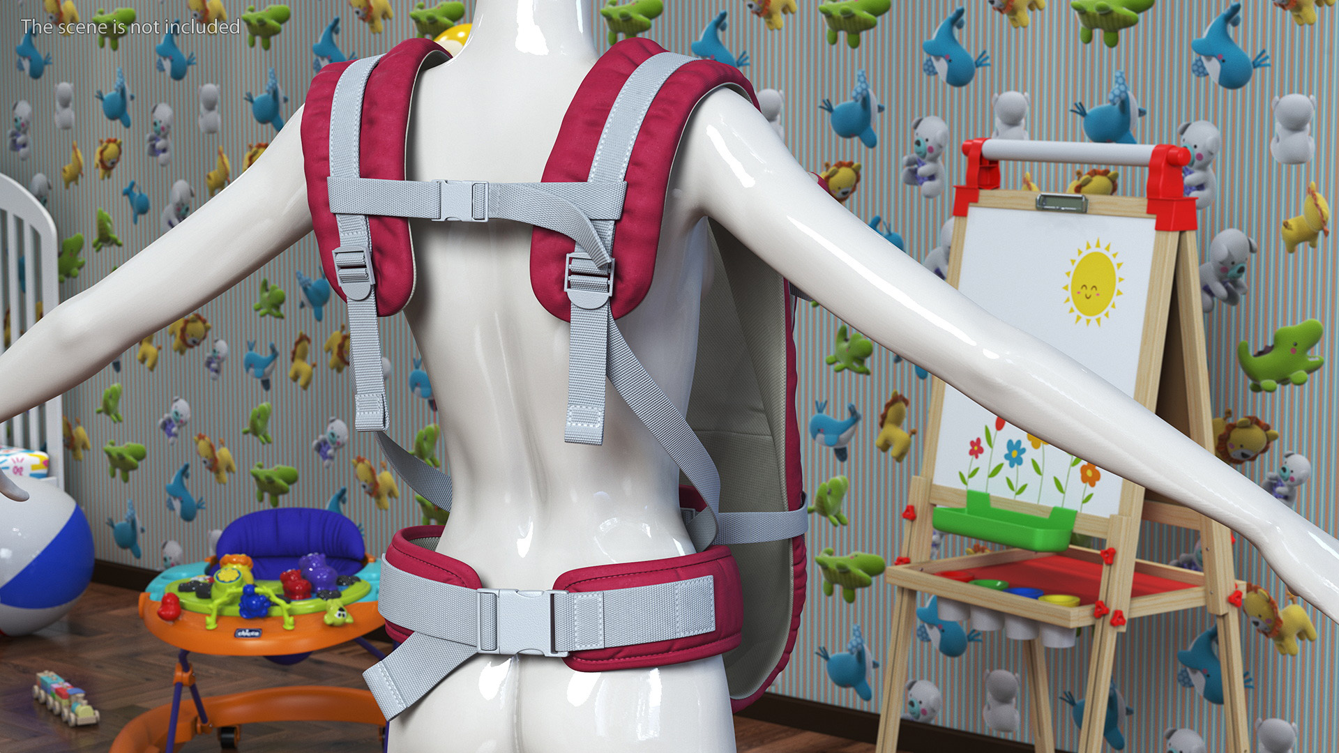 3D model Baby Carrier Pink Straight Position