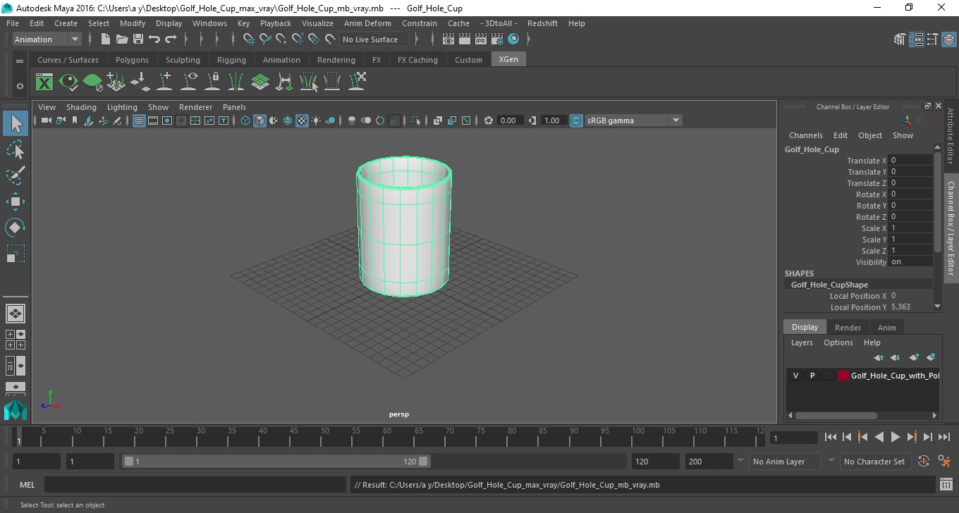 3D Golf Hole Cup model