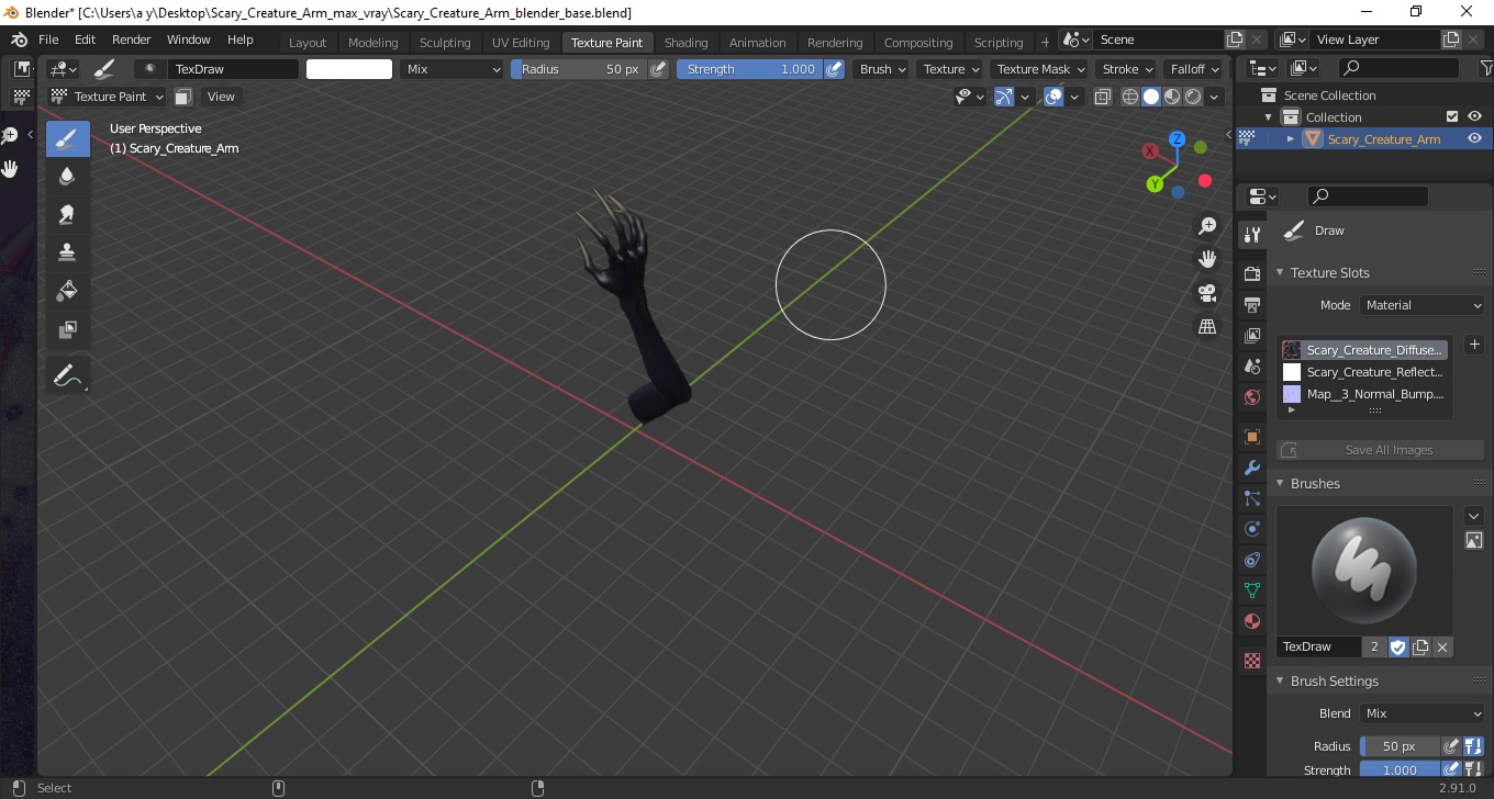 3D Scary Creature Arm model