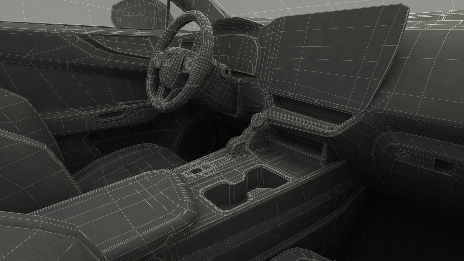 3D 2024 Lexus NX Black Simple Interior Rigged for Maya