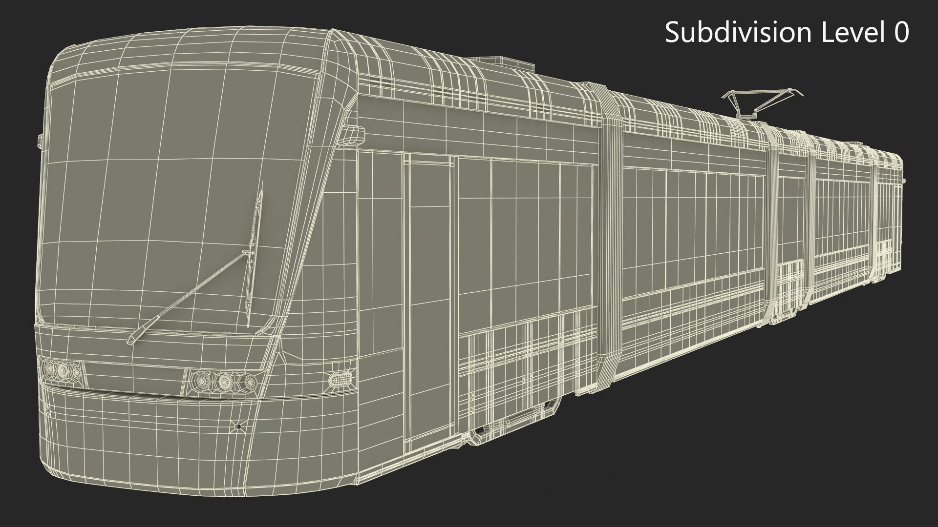 City Tram Bybanen Simple Interior Green 3D model