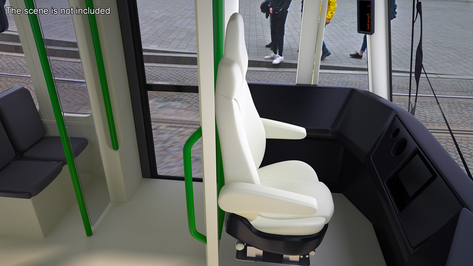 City Tram Bybanen Simple Interior Green 3D model