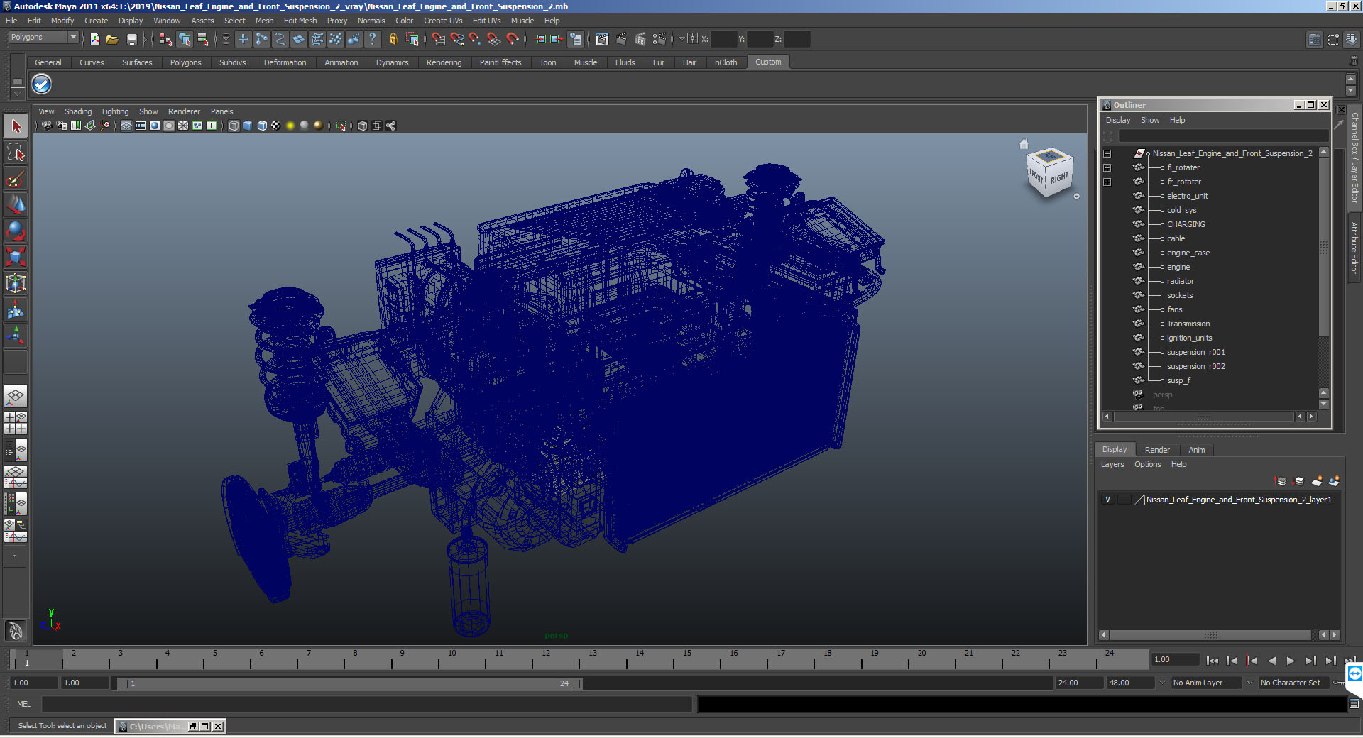 3D Nissan Leaf Engine and Front Suspension 2