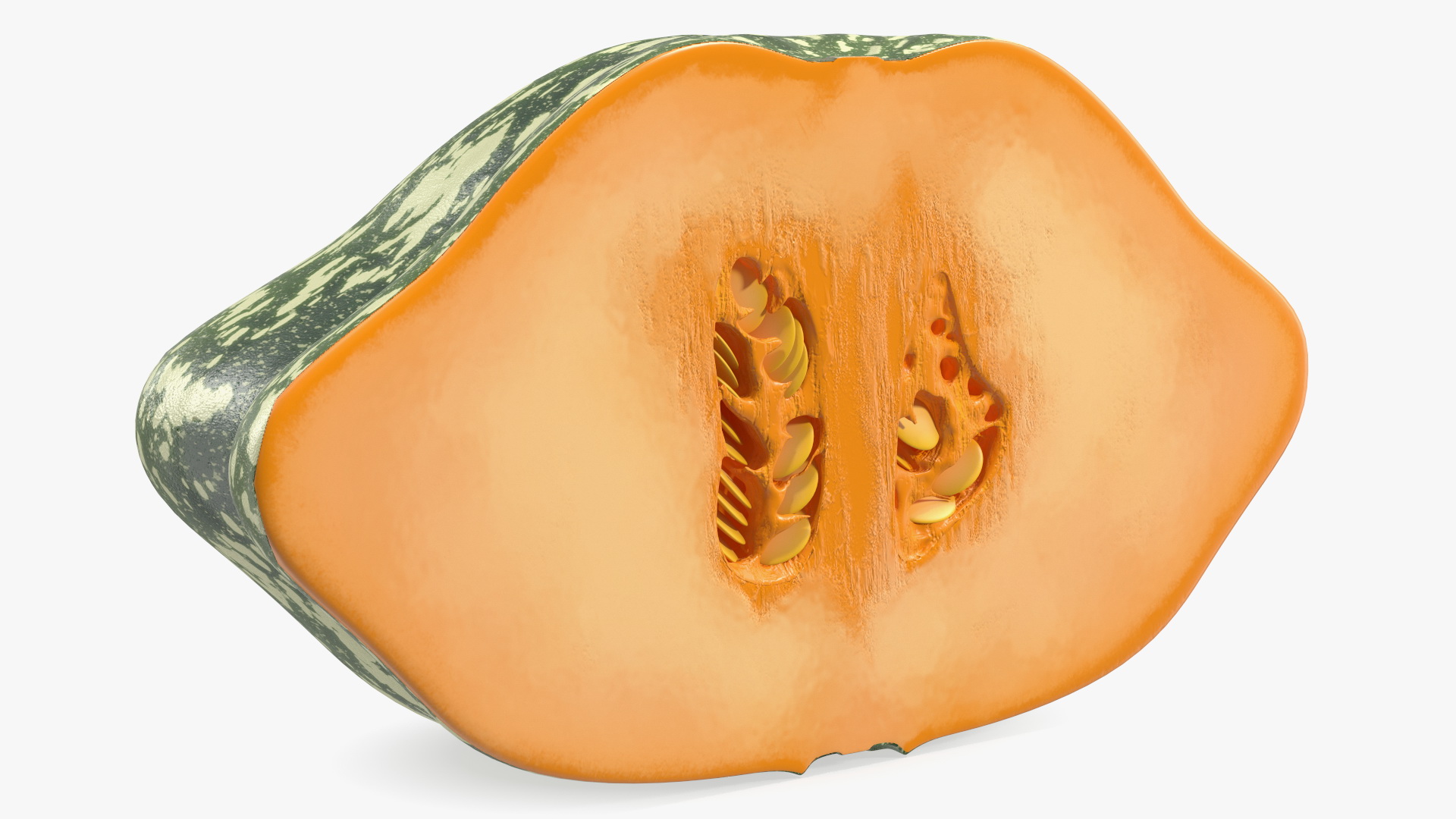 3D Half of Bush Pumpkin Green