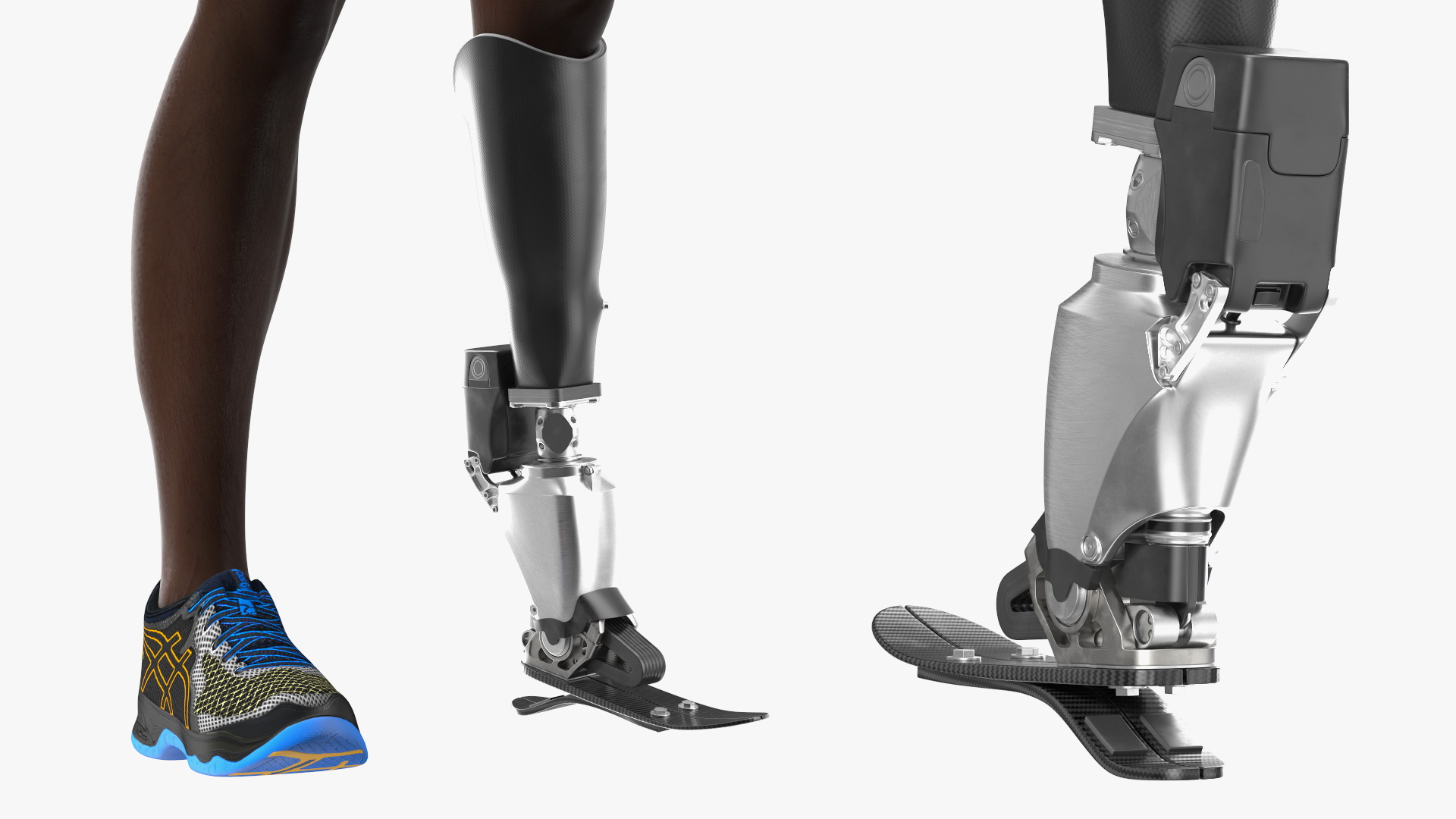 3D Man with Modern Prosthetic Foot