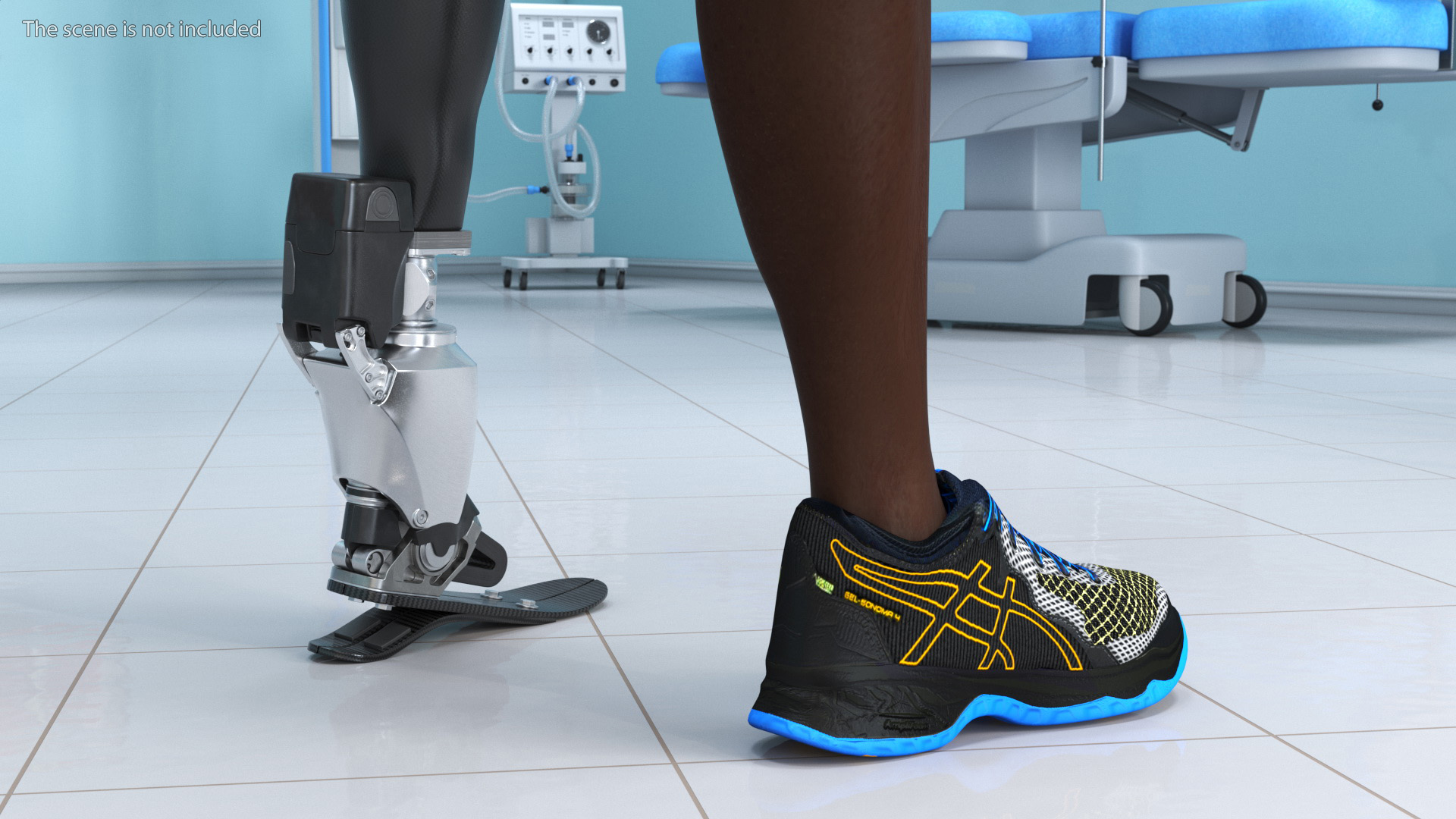 3D Man with Modern Prosthetic Foot