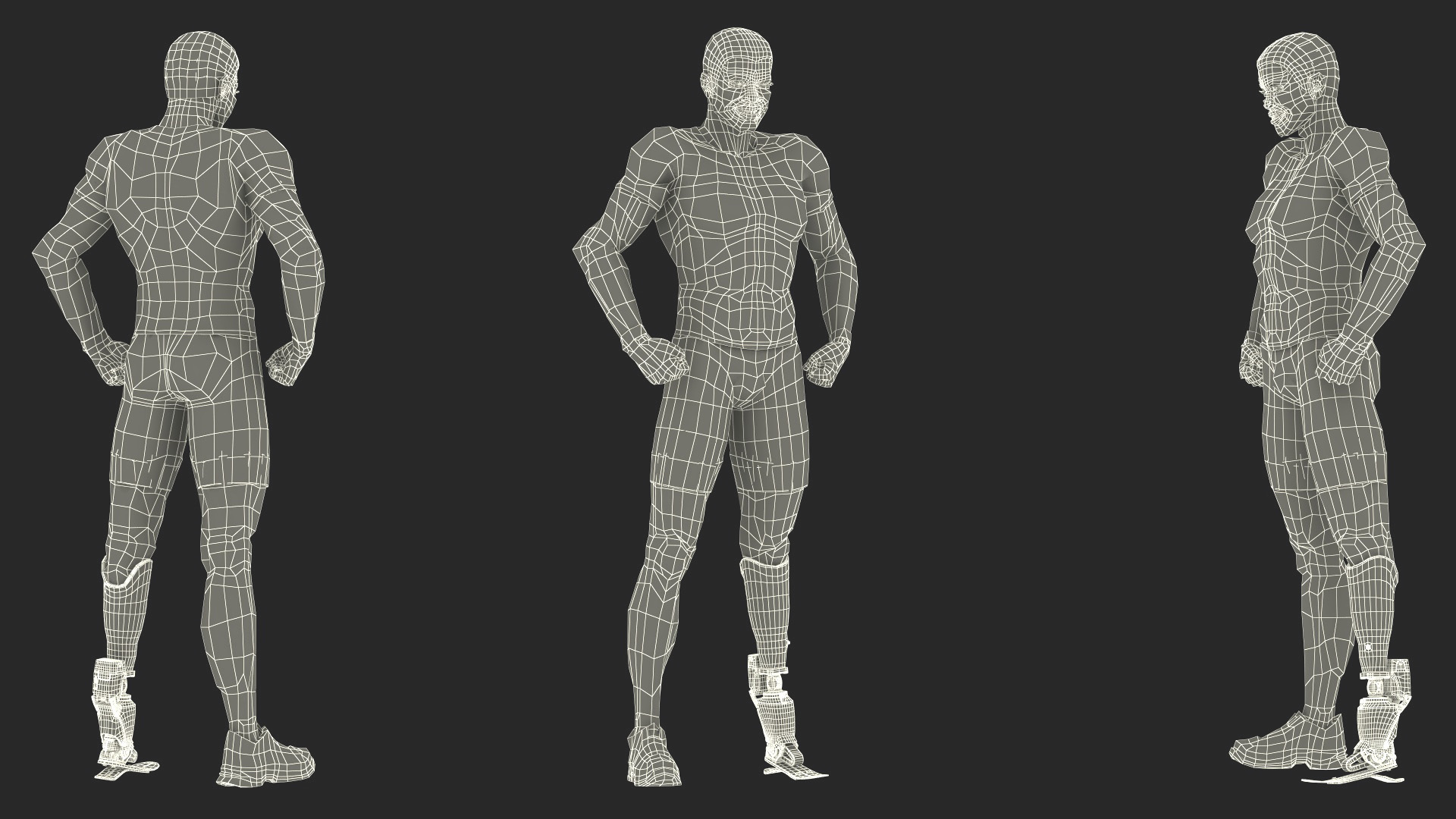 3D Man with Modern Prosthetic Foot