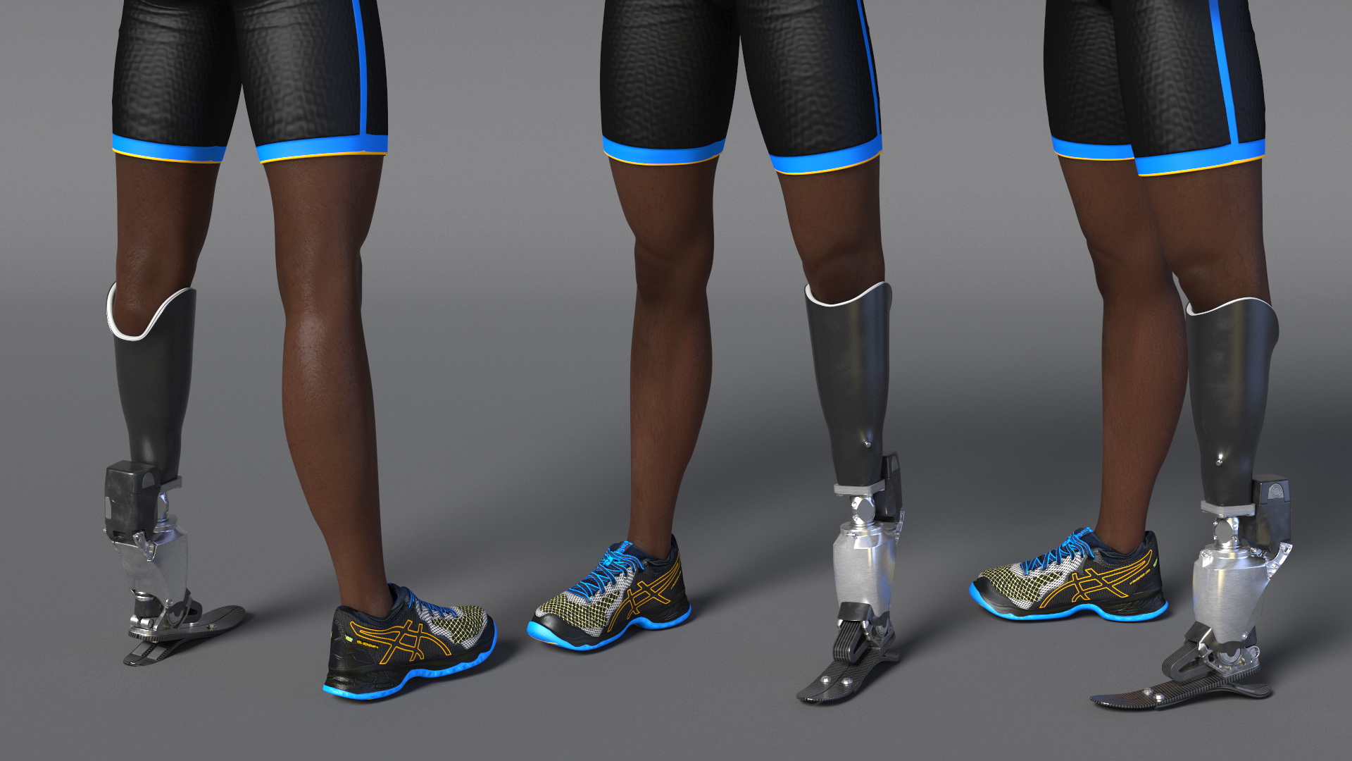 3D Man with Modern Prosthetic Foot