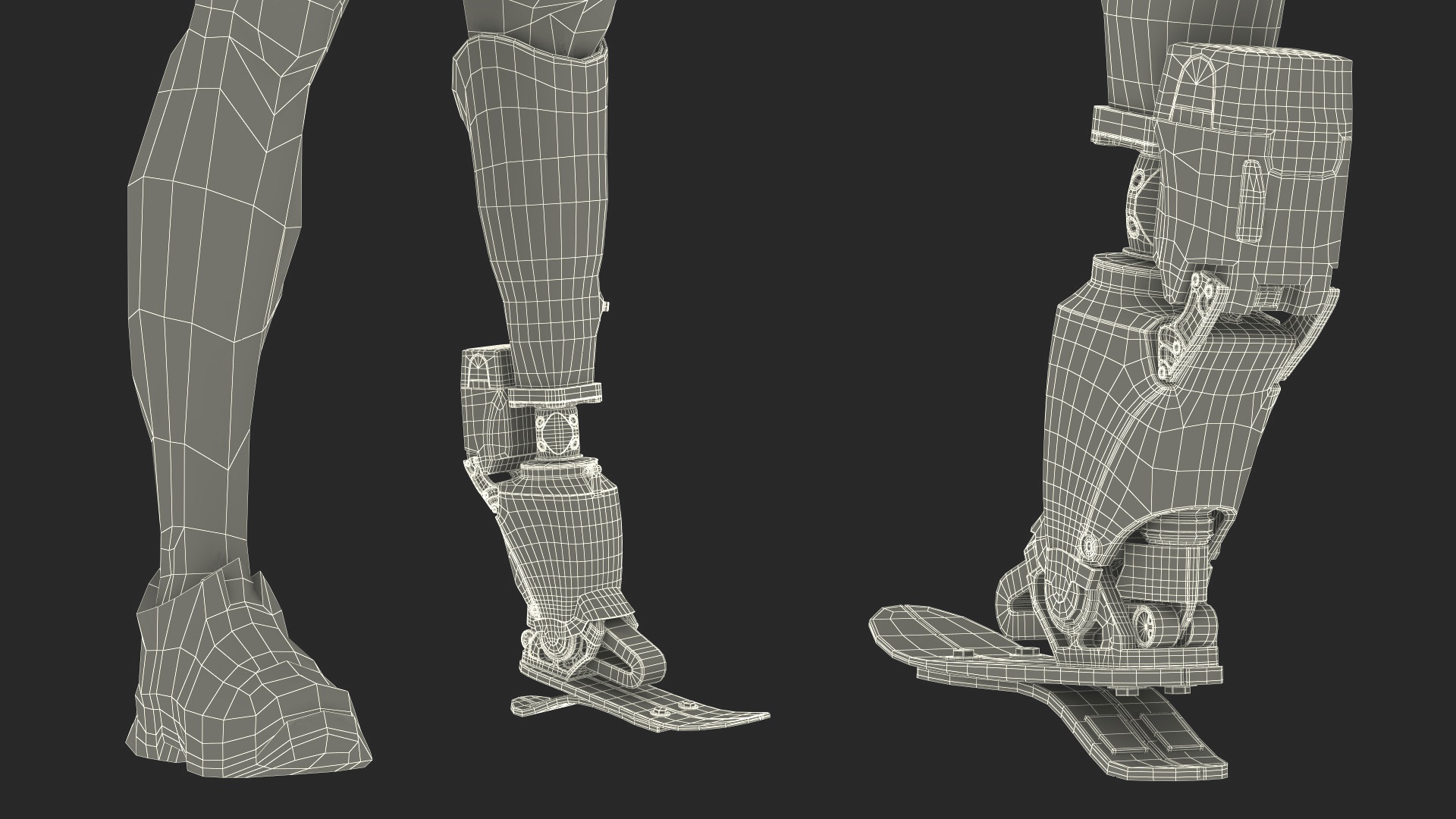 3D Man with Modern Prosthetic Foot