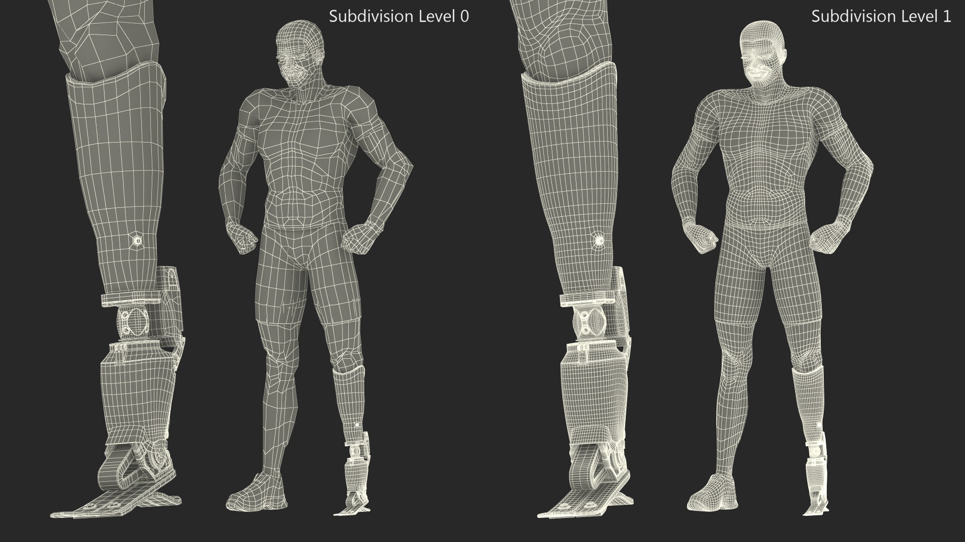 3D Man with Modern Prosthetic Foot