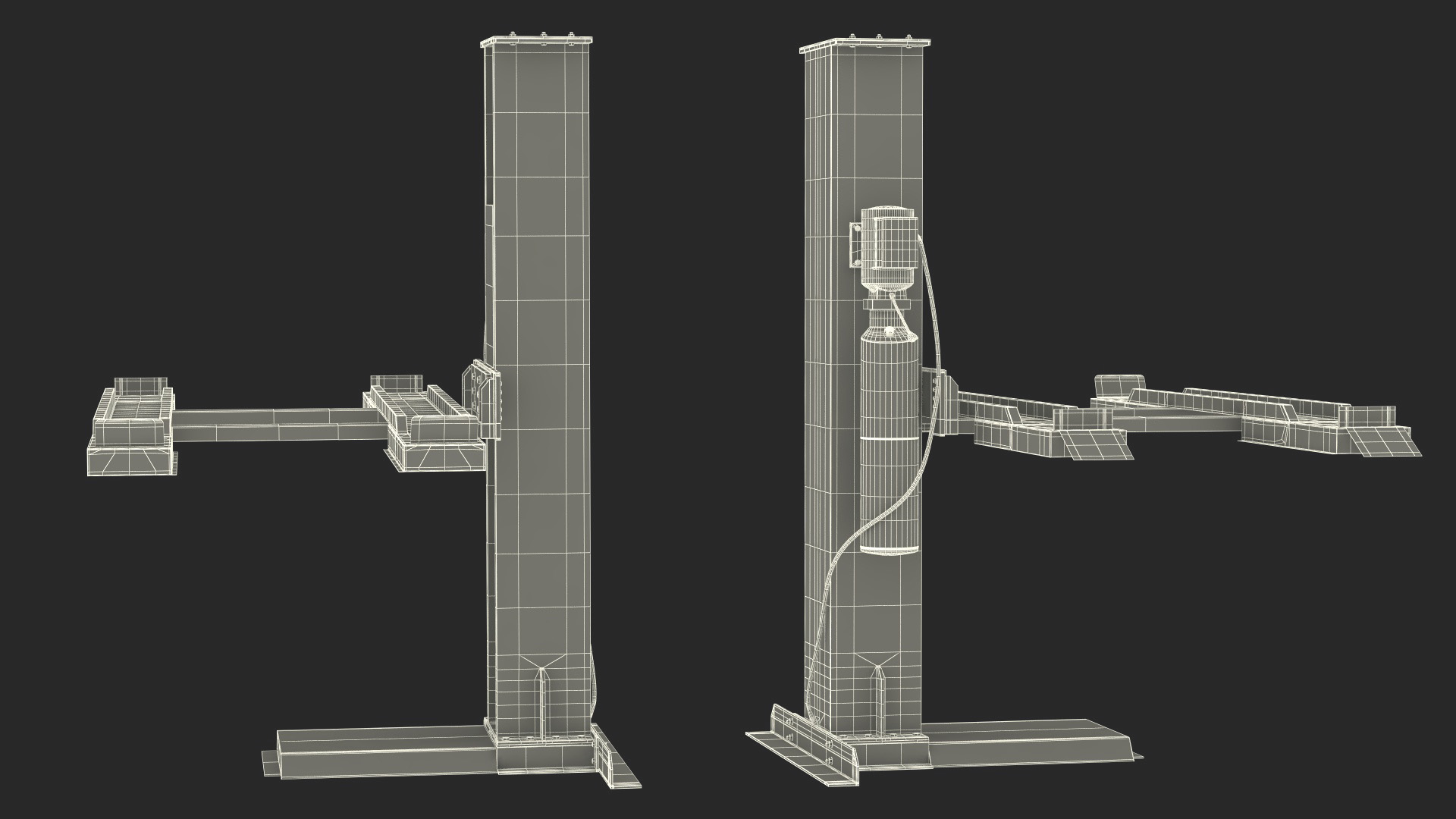 Single Post Car Storage Hoist 3D model