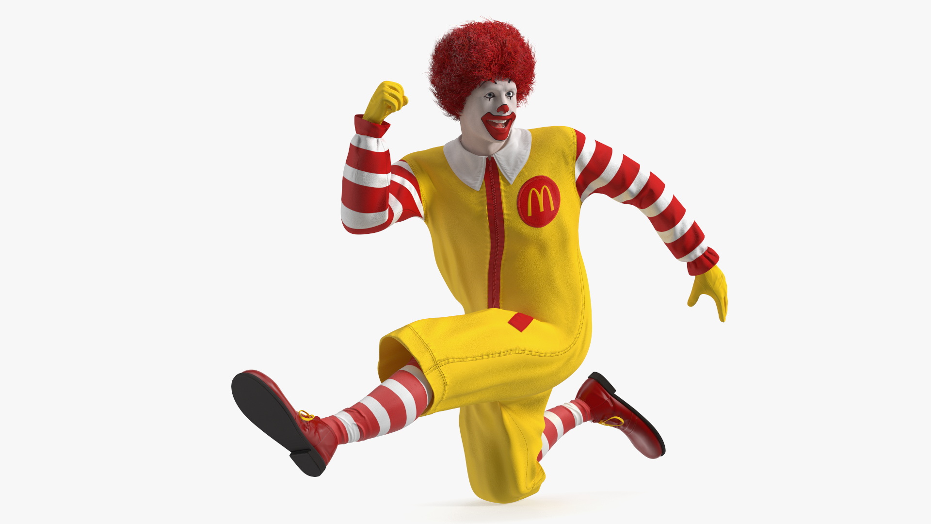 3D Mascot of McDonalds Jumping Pose Fur