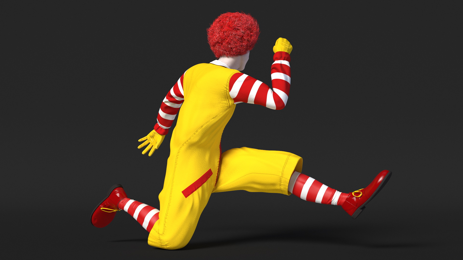 3D Mascot of McDonalds Jumping Pose Fur