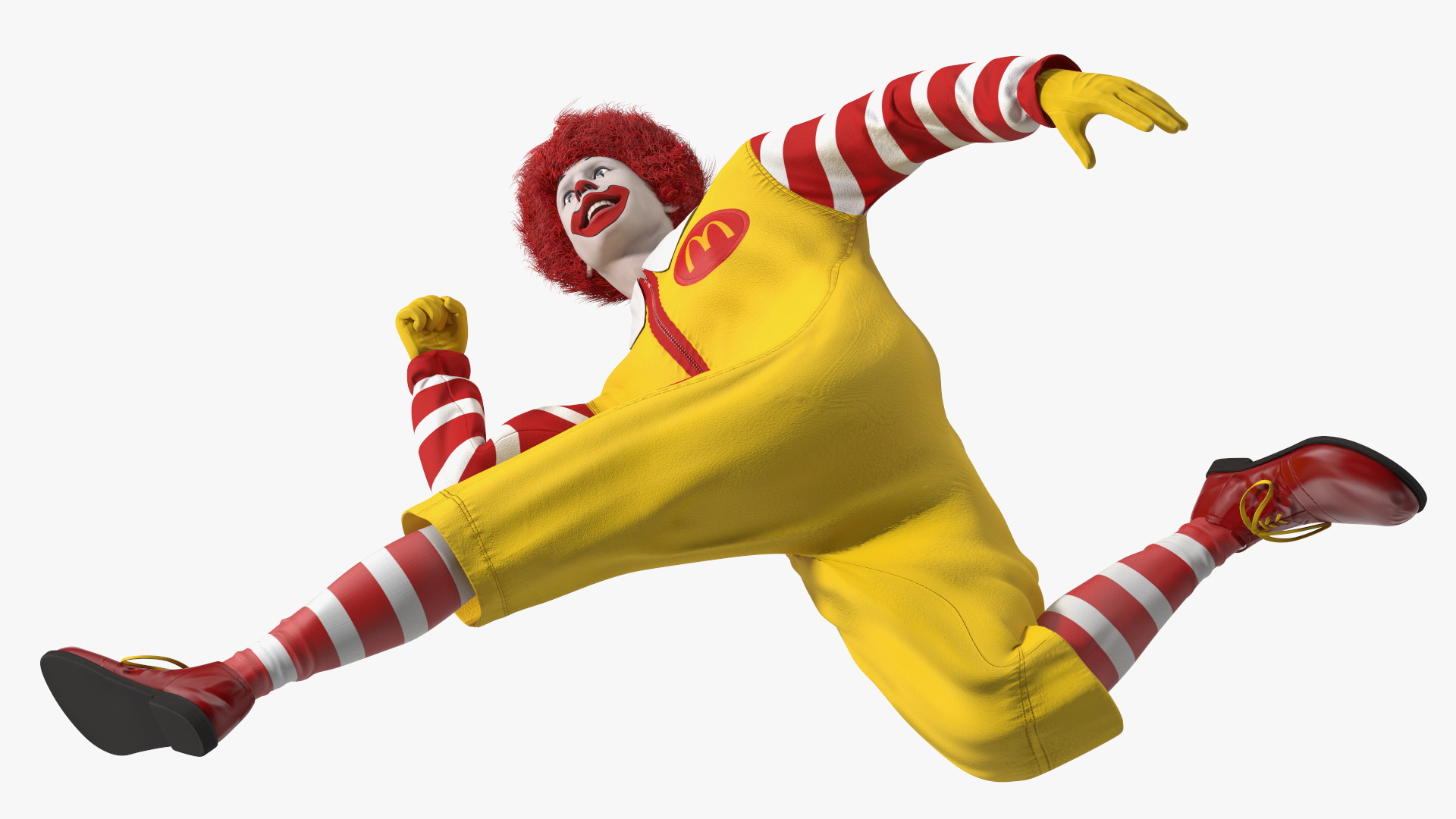 3D Mascot of McDonalds Jumping Pose Fur