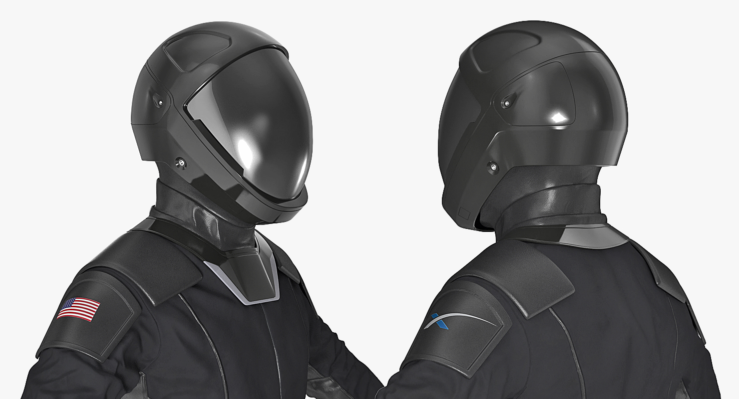 3D model Sci Fi Space Suit Black Rigged