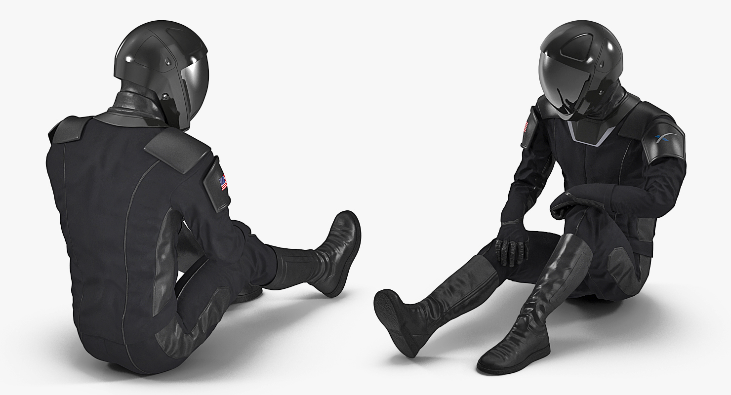 3D model Sci Fi Space Suit Black Rigged