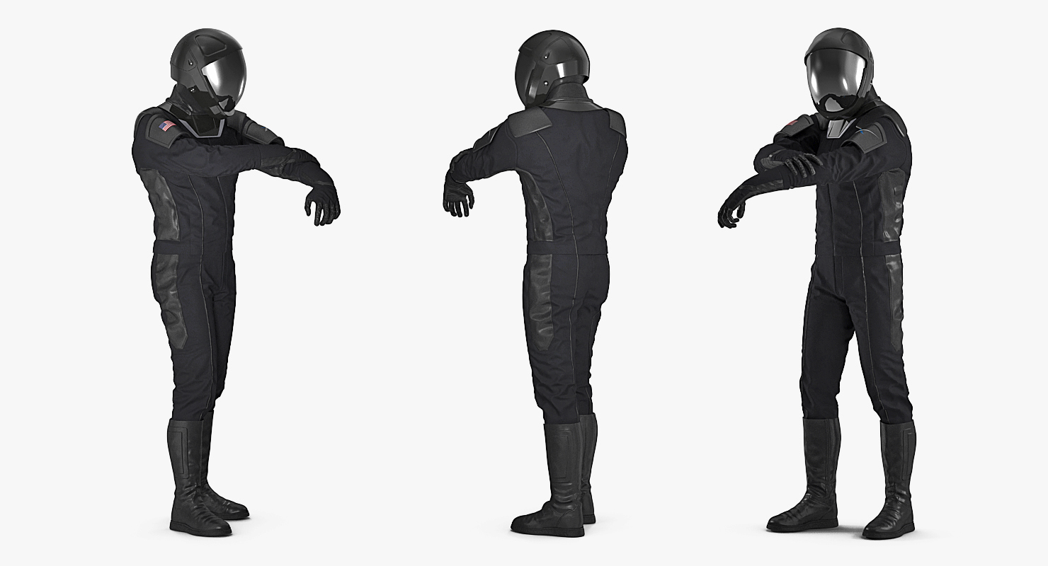 3D model Sci Fi Space Suit Black Rigged