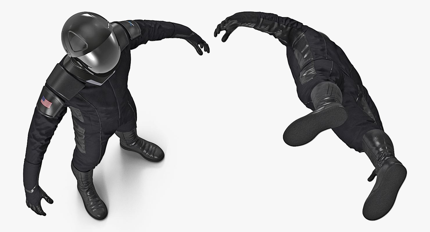 3D model Sci Fi Space Suit Black Rigged