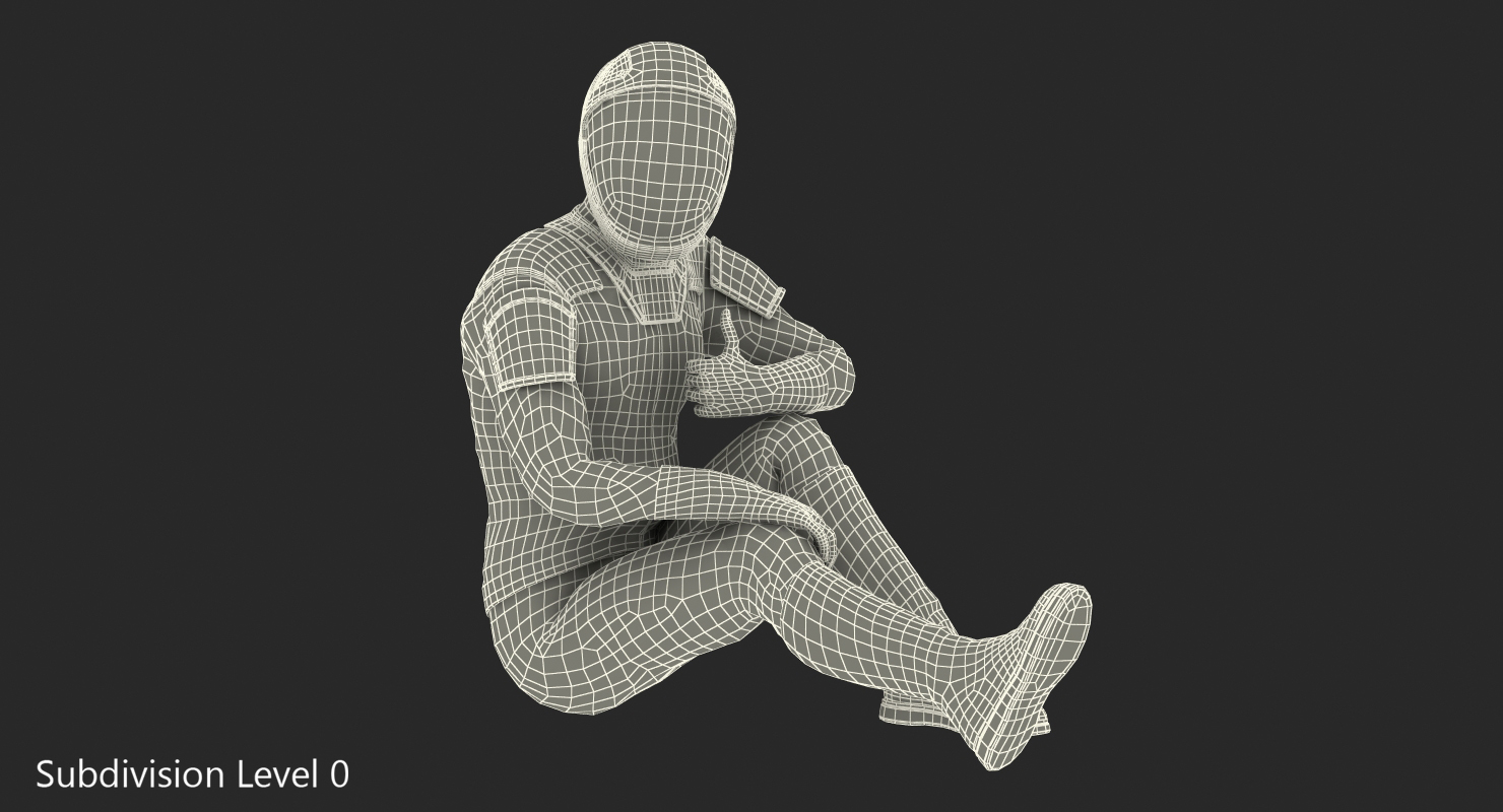 3D model Sci Fi Space Suit Black Rigged