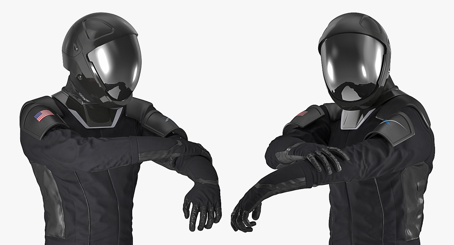 3D model Sci Fi Space Suit Black Rigged