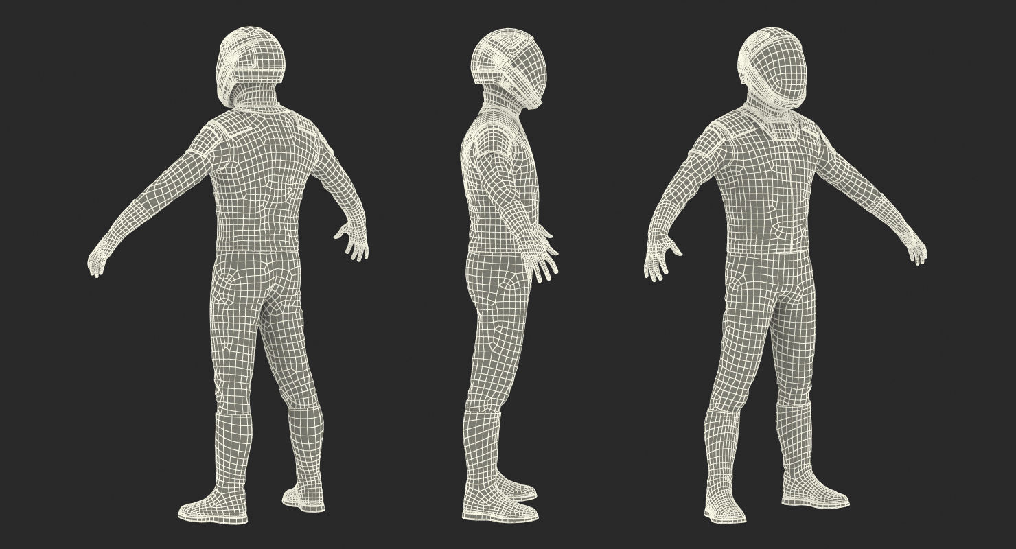 3D model Sci Fi Space Suit Black Rigged