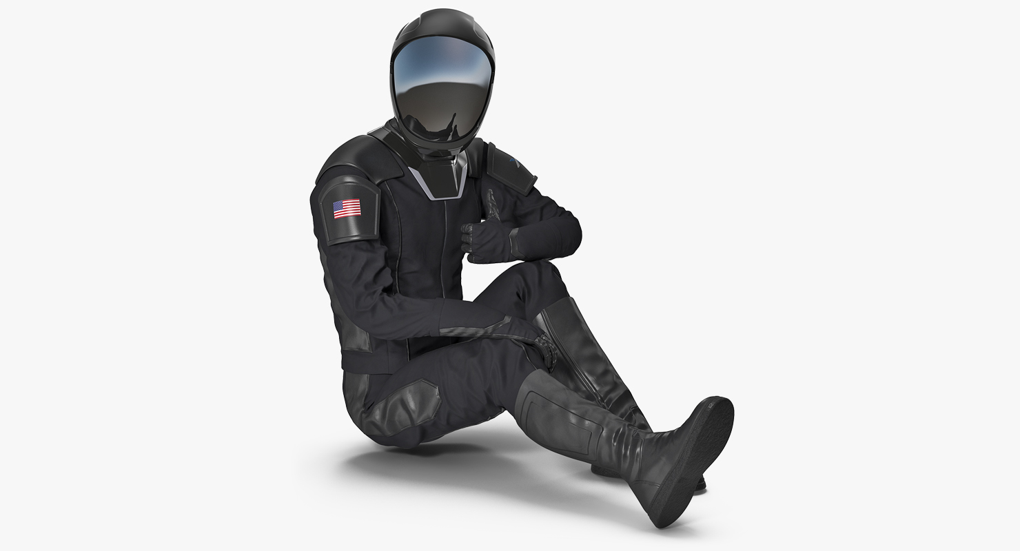 3D model Sci Fi Space Suit Black Rigged