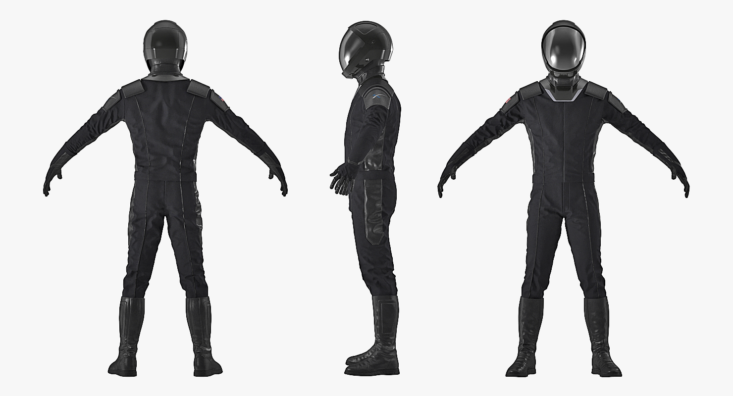 3D model Sci Fi Space Suit Black Rigged