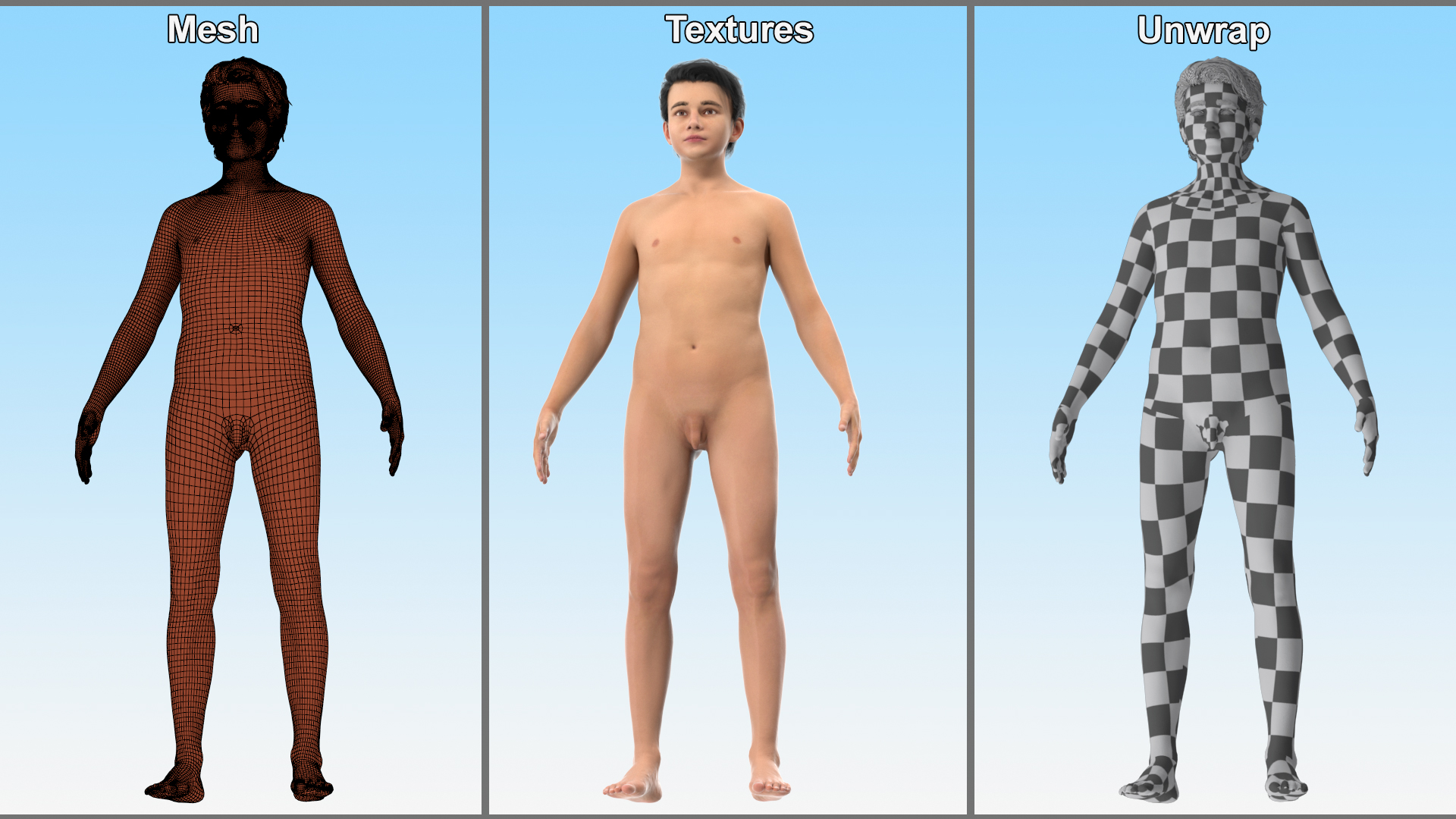 Realistic Skin Young Man with Full Body Anatomy 3D