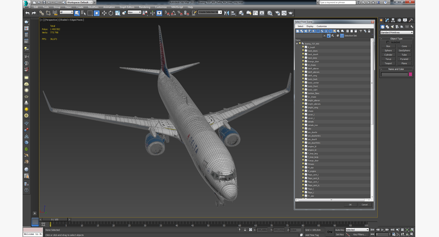 3D model Boeing 737 900 Delta Air Lines