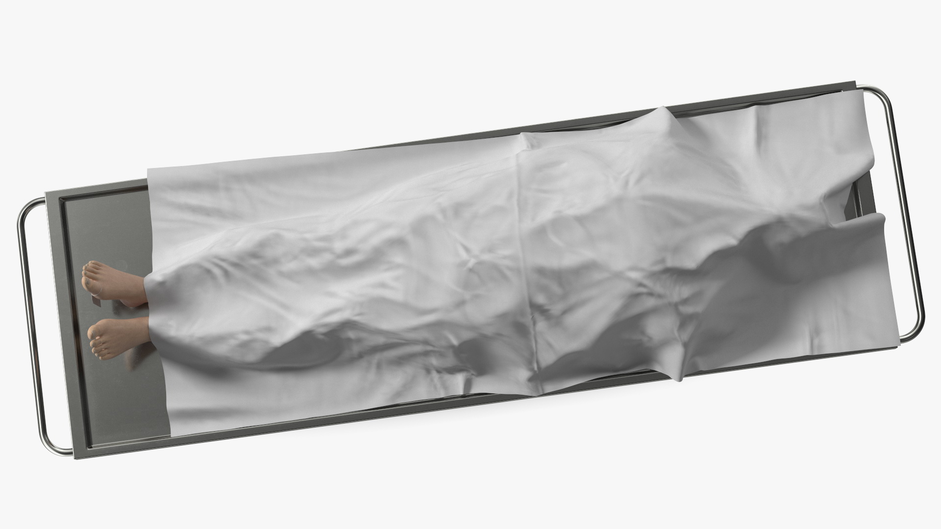 3D Male Dead Body Covered with Cloth model